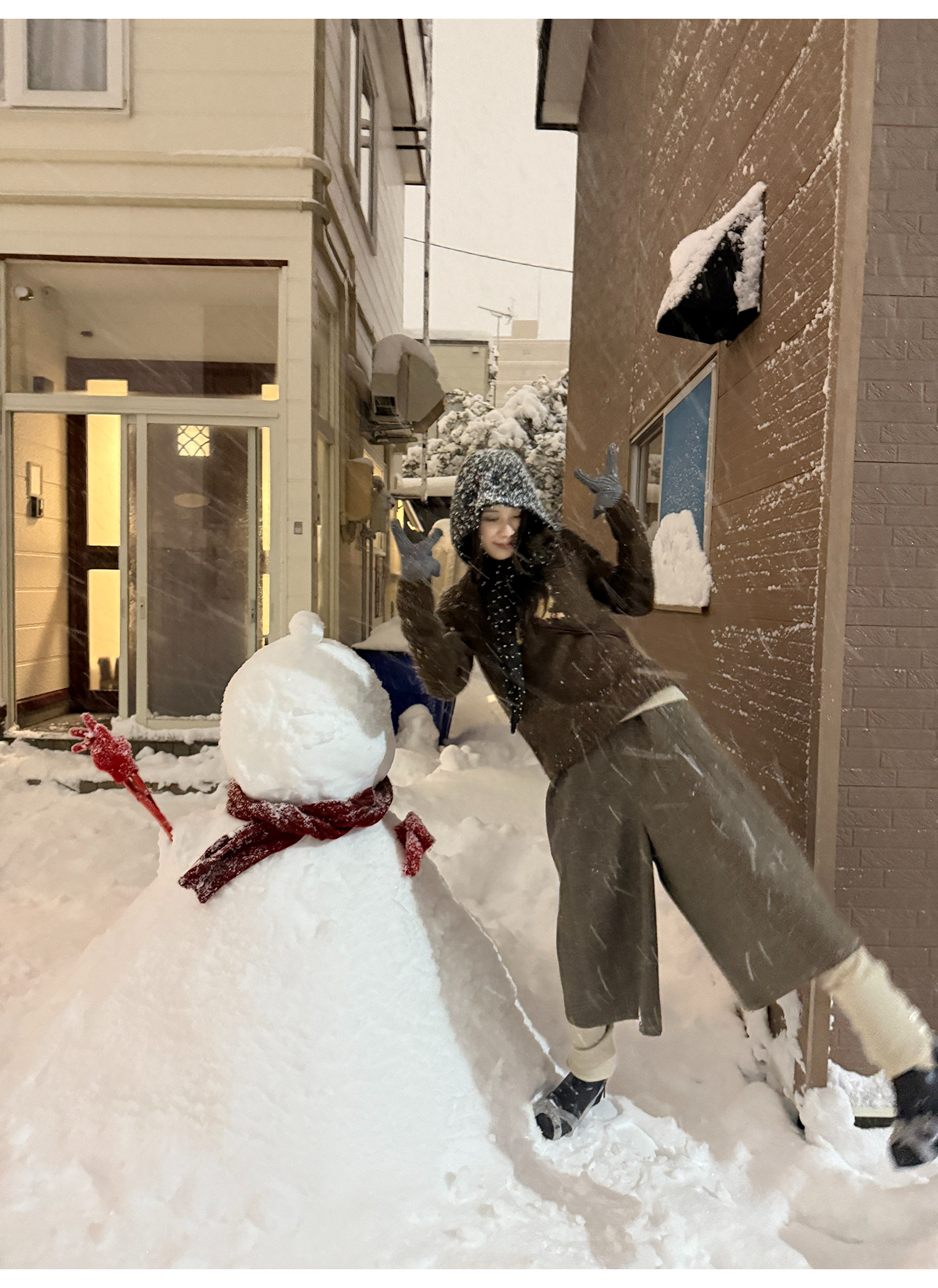 LelyMooch ブラウン系 ウール混 バルーンパンツ  LEM311