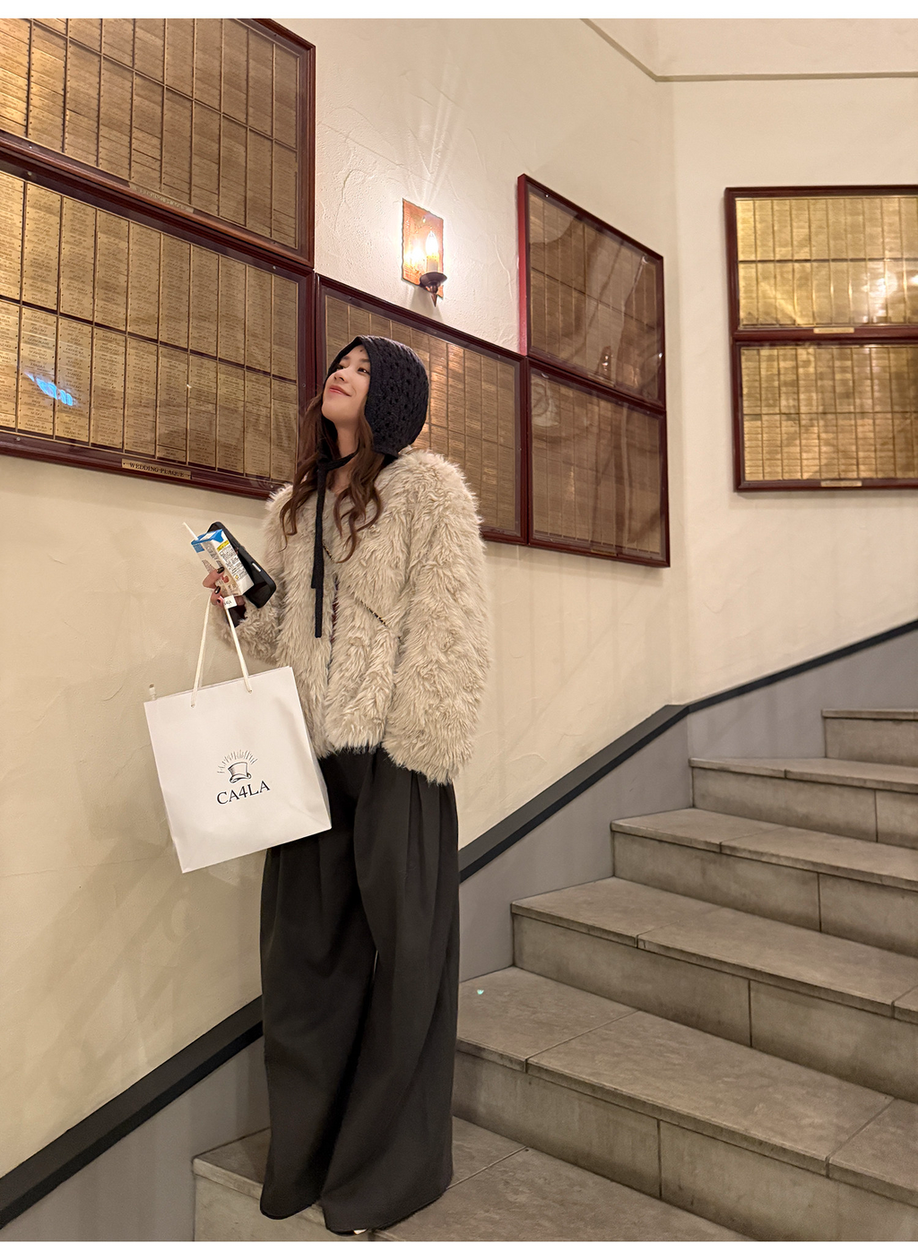 LelyMooch ロングパイル ノーカラー エコファー  LEM284