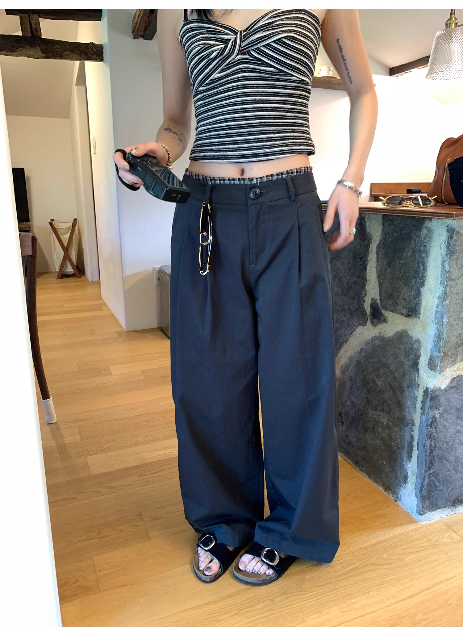 LelyMooch  ウォッシュコットン ワイドパンツ  LEM068