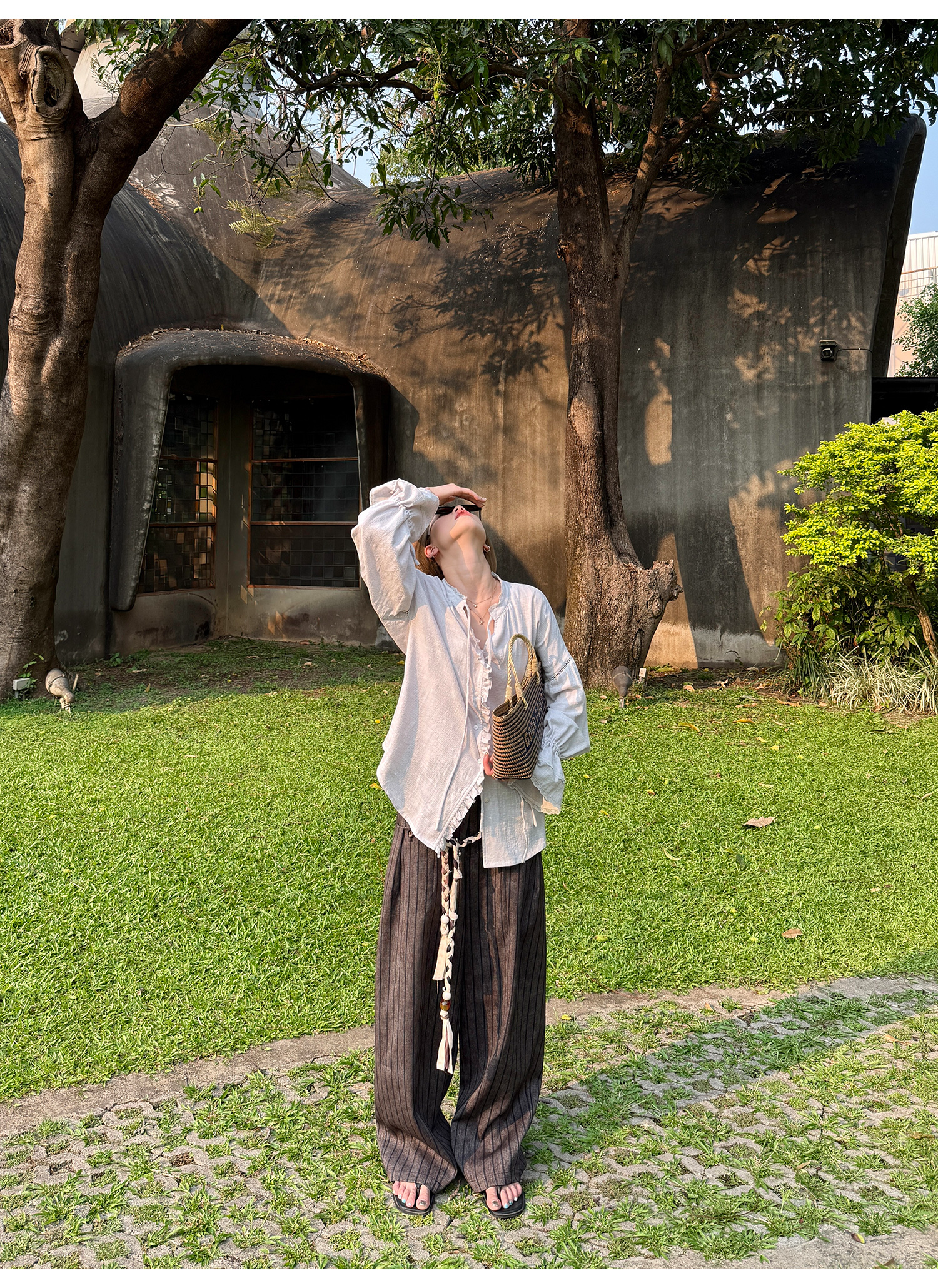 LelyMooch old money style｜ストライプスラックス  LEM140