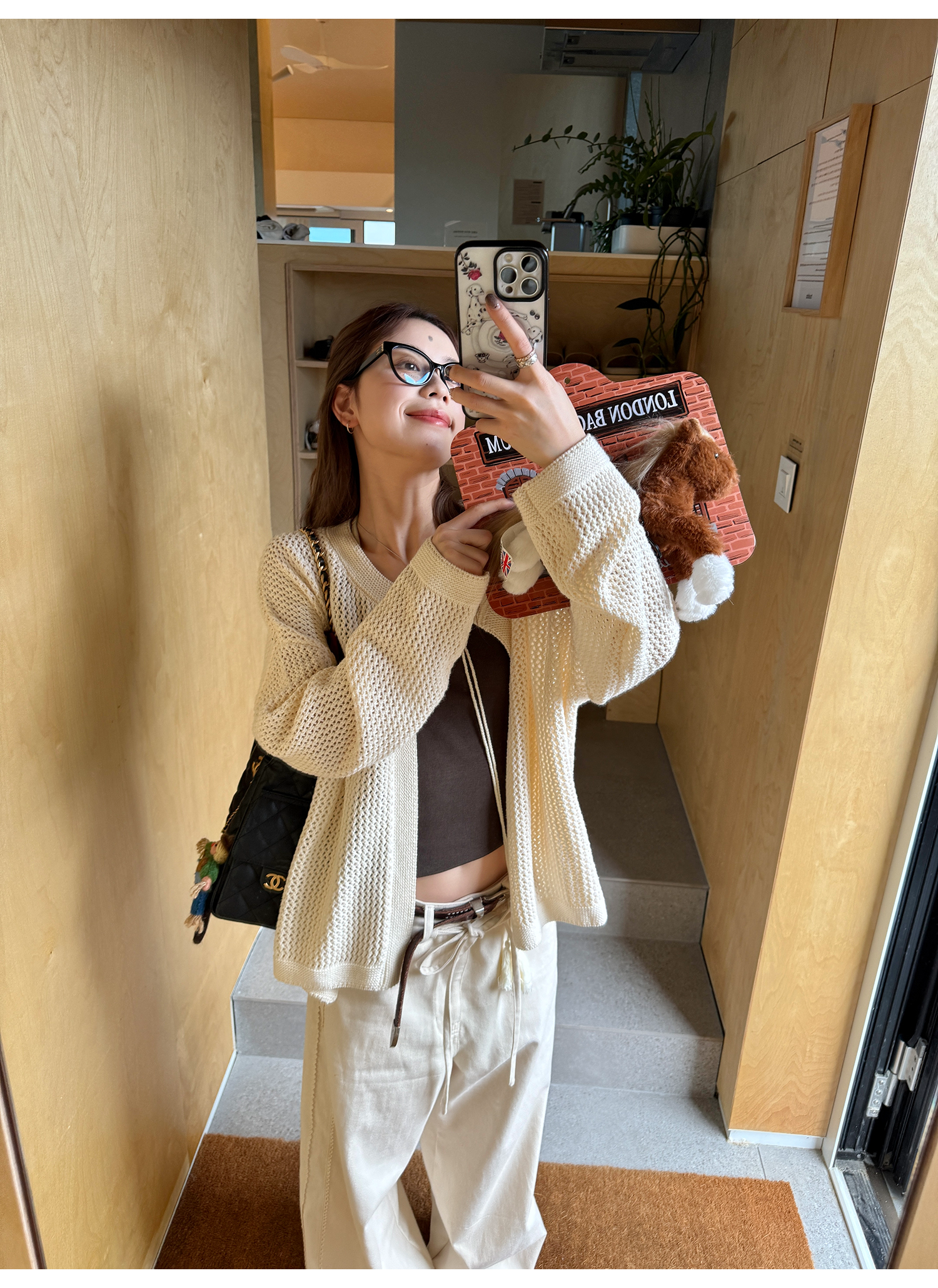 LelyMooch ゆるニットフリンジカーディガン  LEM249