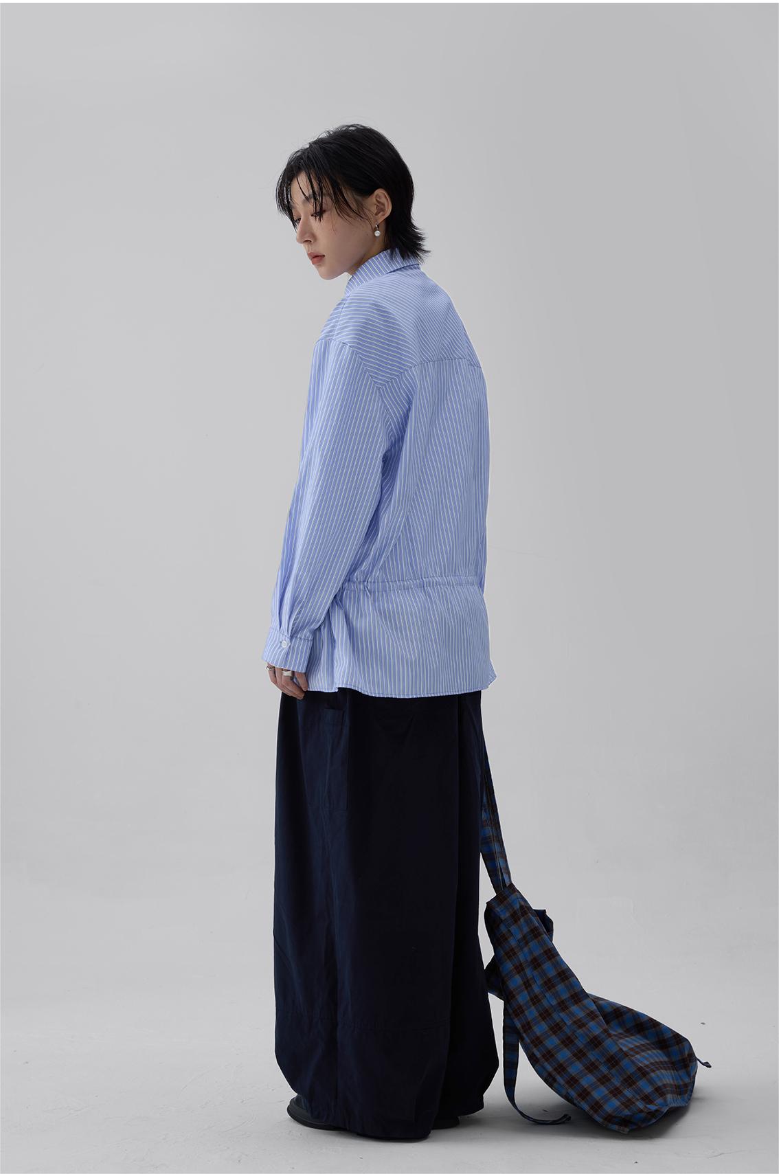 LoomL  ブルーストライプシャツ  LOM011