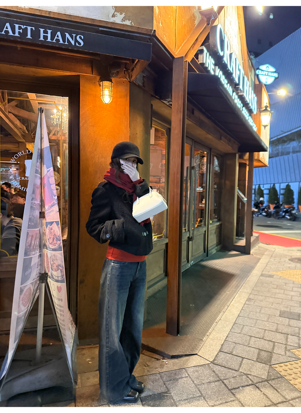 LelyMooch 色落ち加工 ストレートデニムパンツ　LEM304