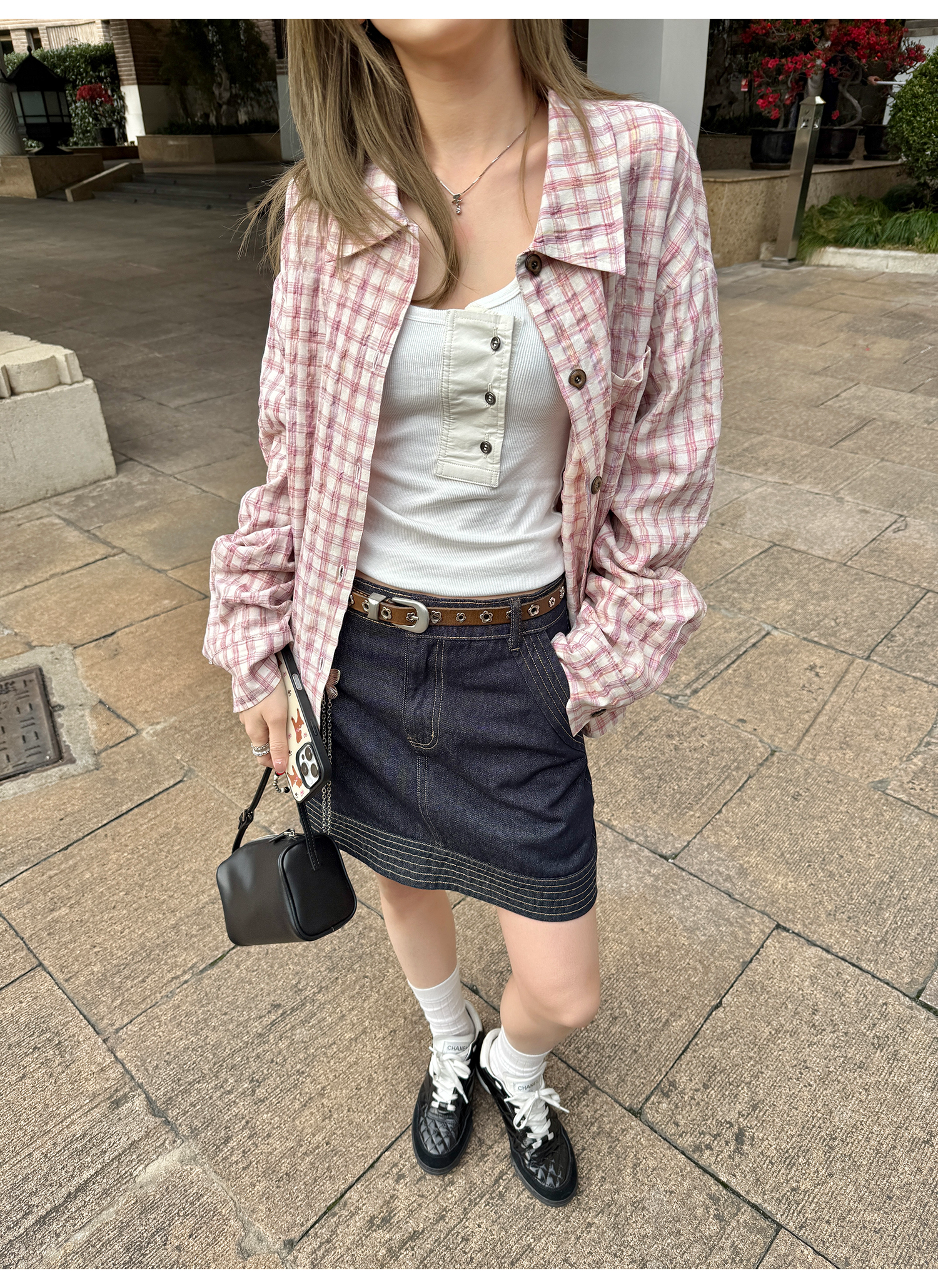 LelyMooch 　デニムスカート‌  インディゴ　LEM129