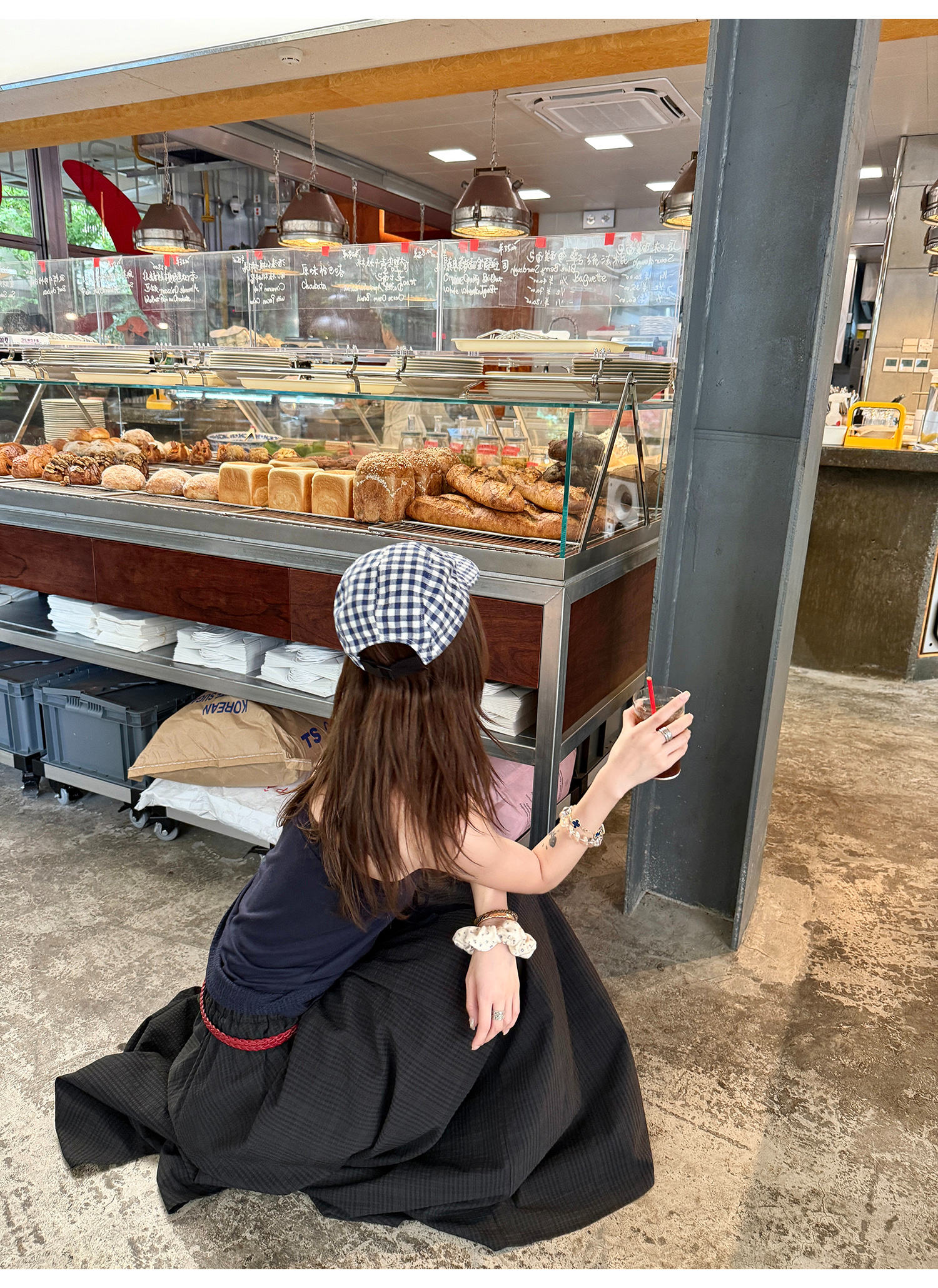 LelyMooch ふんわりチェックロングスカート  LEM208