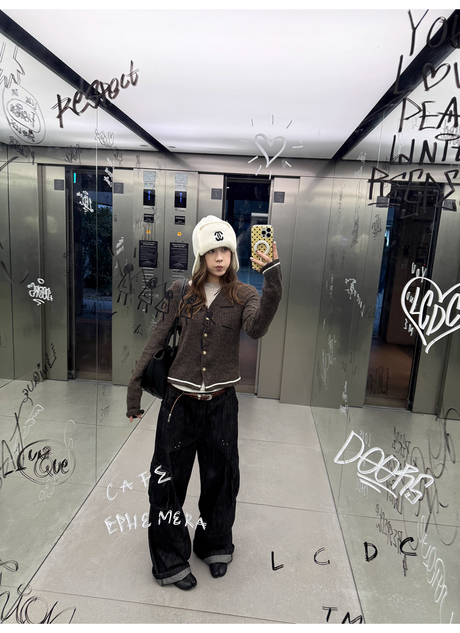 LelyMooch セルビッジ黒デニムパンツ　LEM257