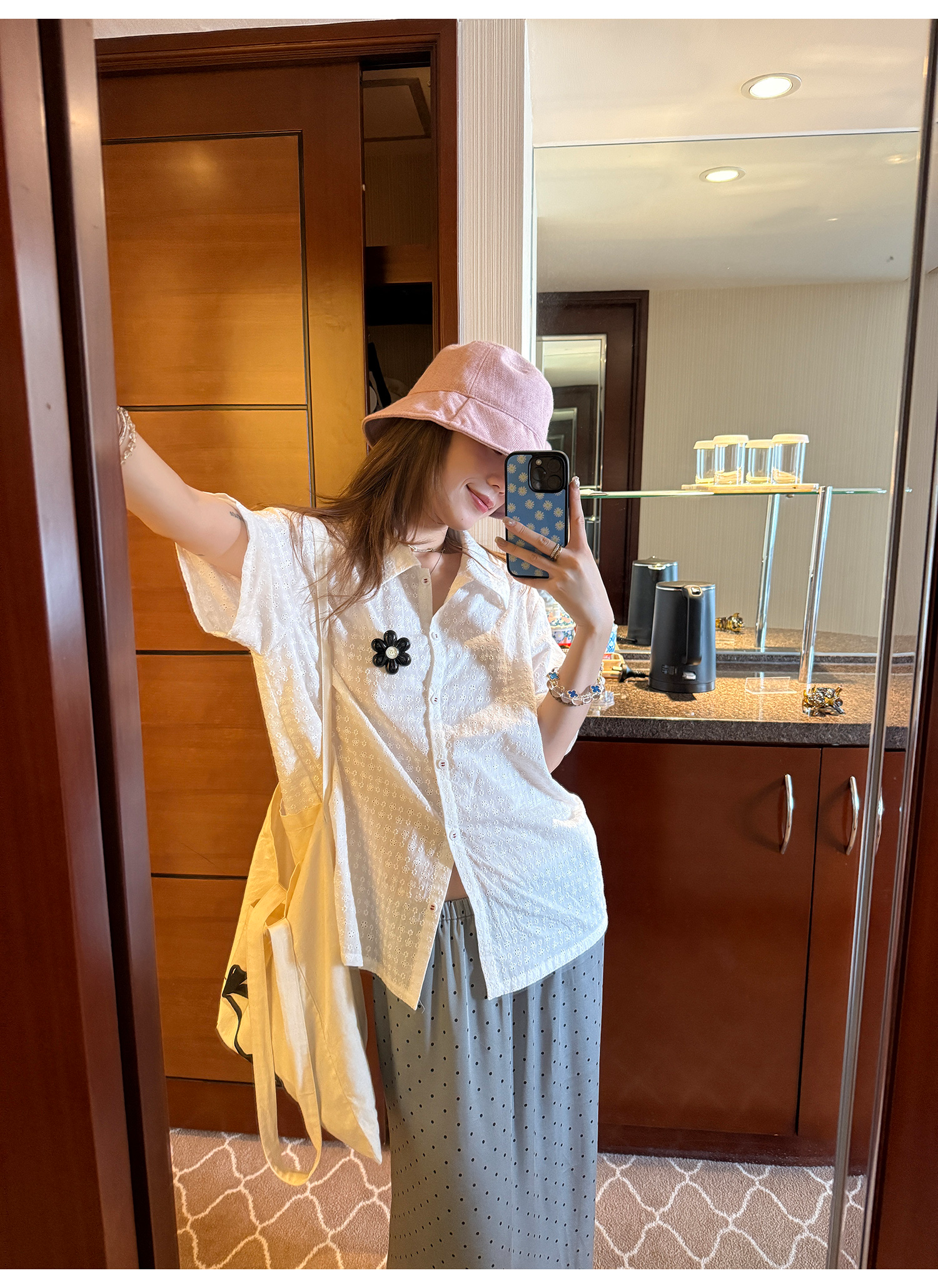 LelyMooch レース花柄コットンシャツ  LEM192