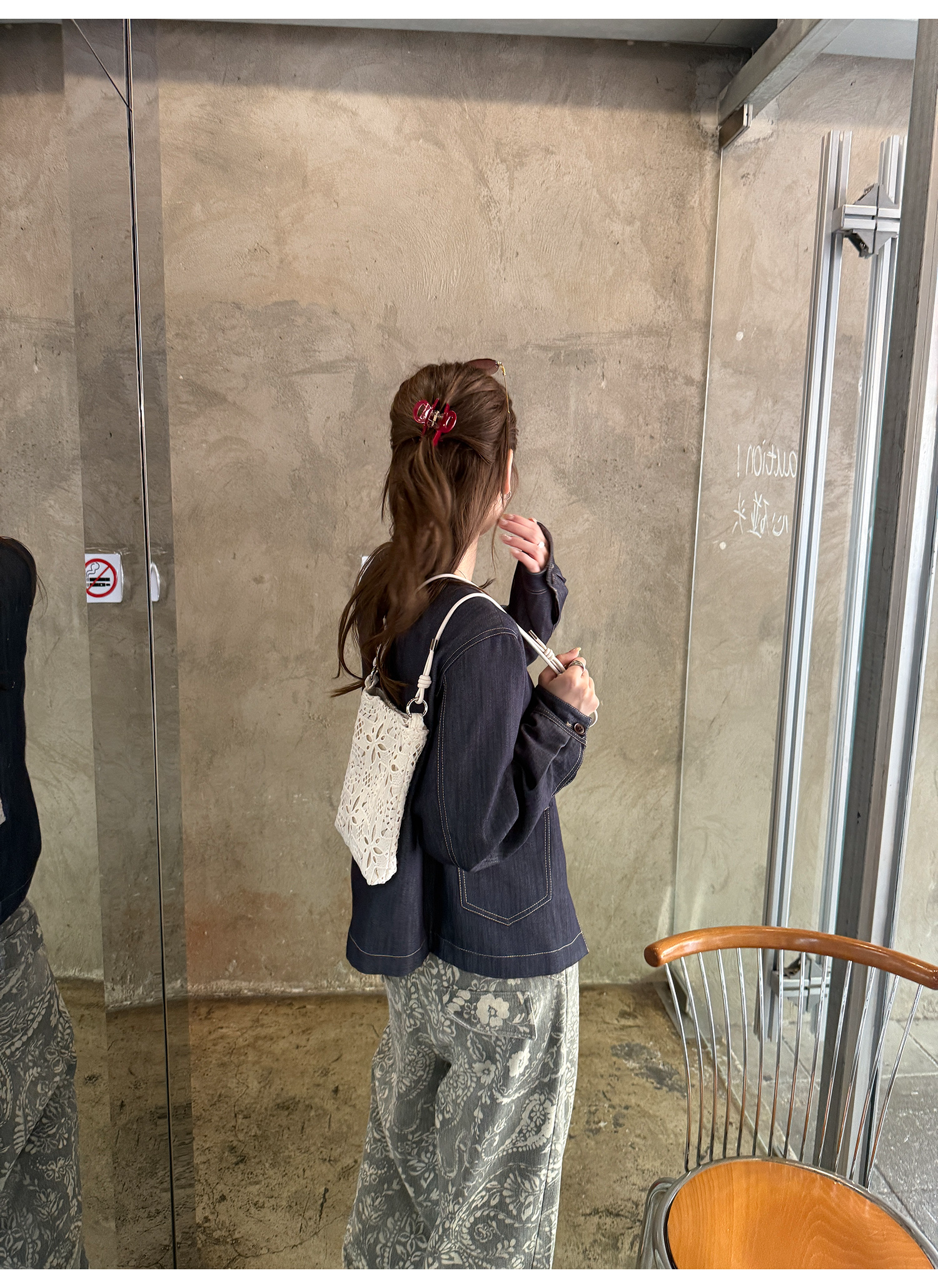 LelyMooch ショート丈 デニム風 ジャケット  LEM222