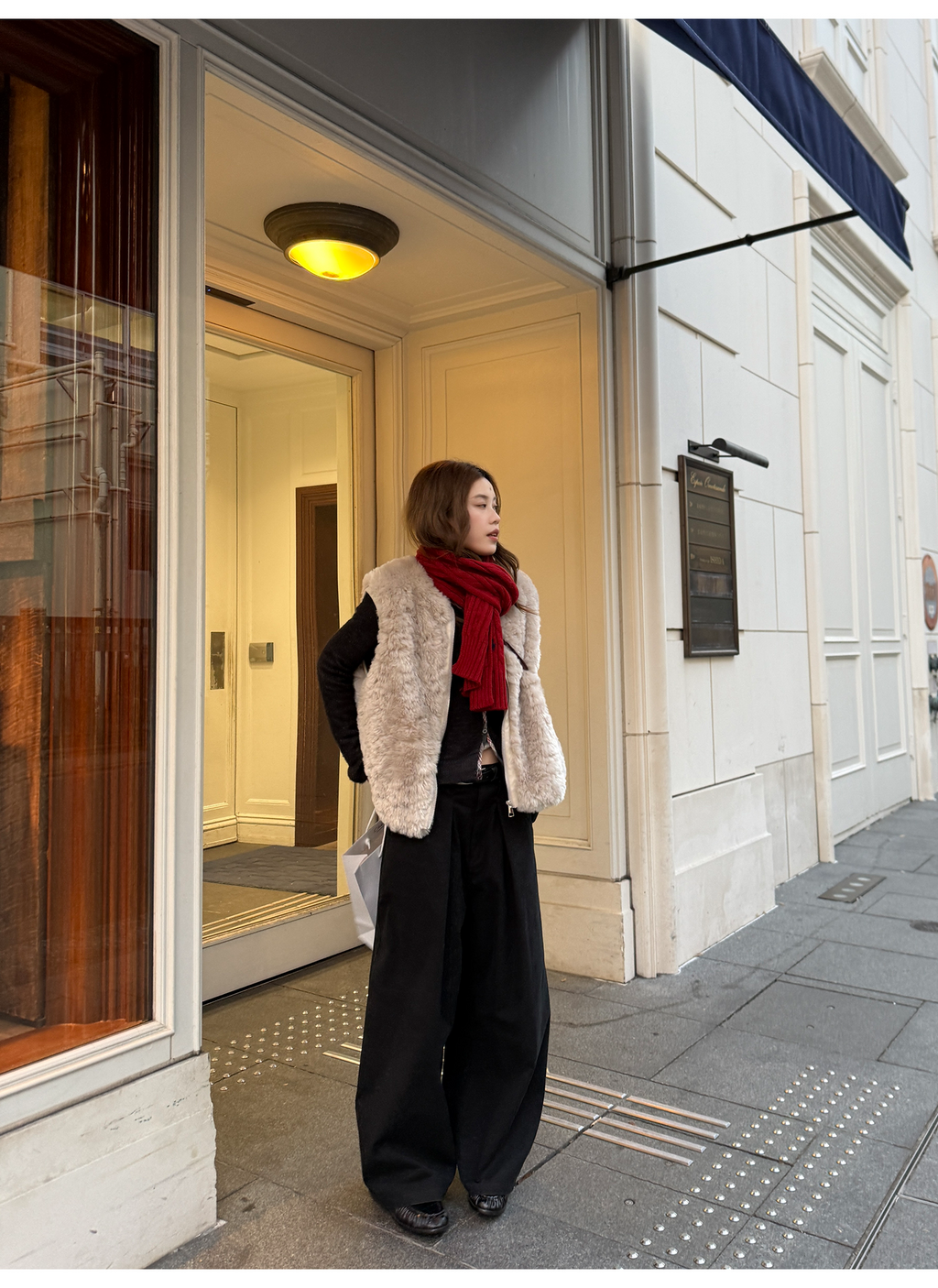 LelyMooch エコファー×ボア リバーシブルショートジレ  LEM279