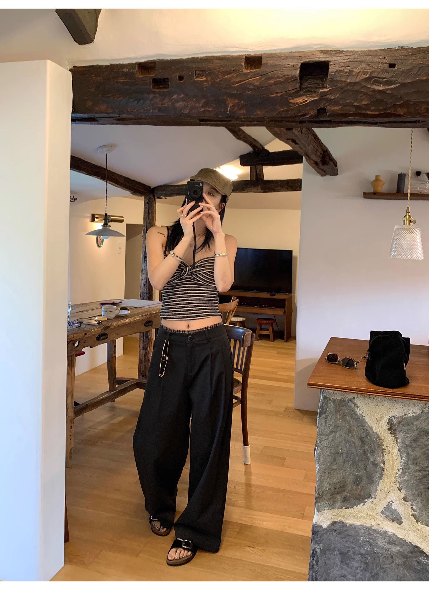 LelyMooch  ウォッシュコットン ワイドパンツ  LEM068