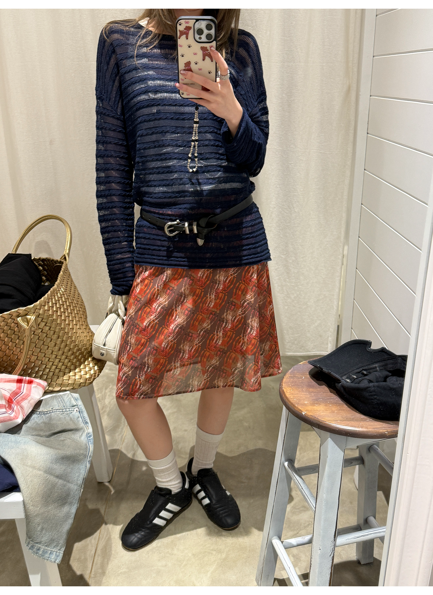 LelyMooch  薄手ニット 透かし感 レーヨン×リネン LEM127