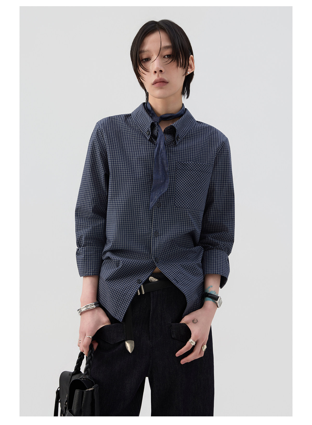 細格子 レギュラーシャツ  LOM044