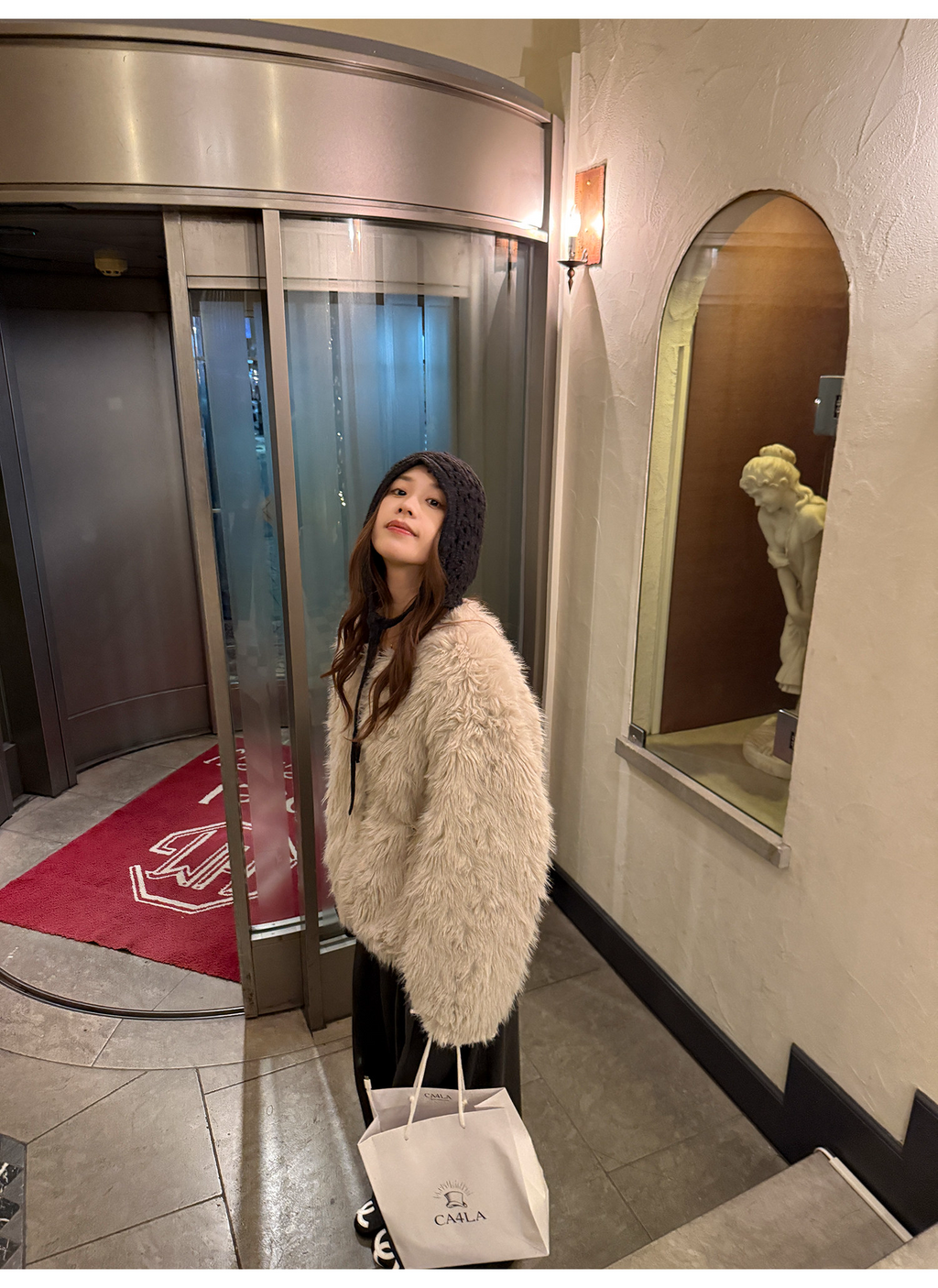 LelyMooch ロングパイル ノーカラー エコファー  LEM284