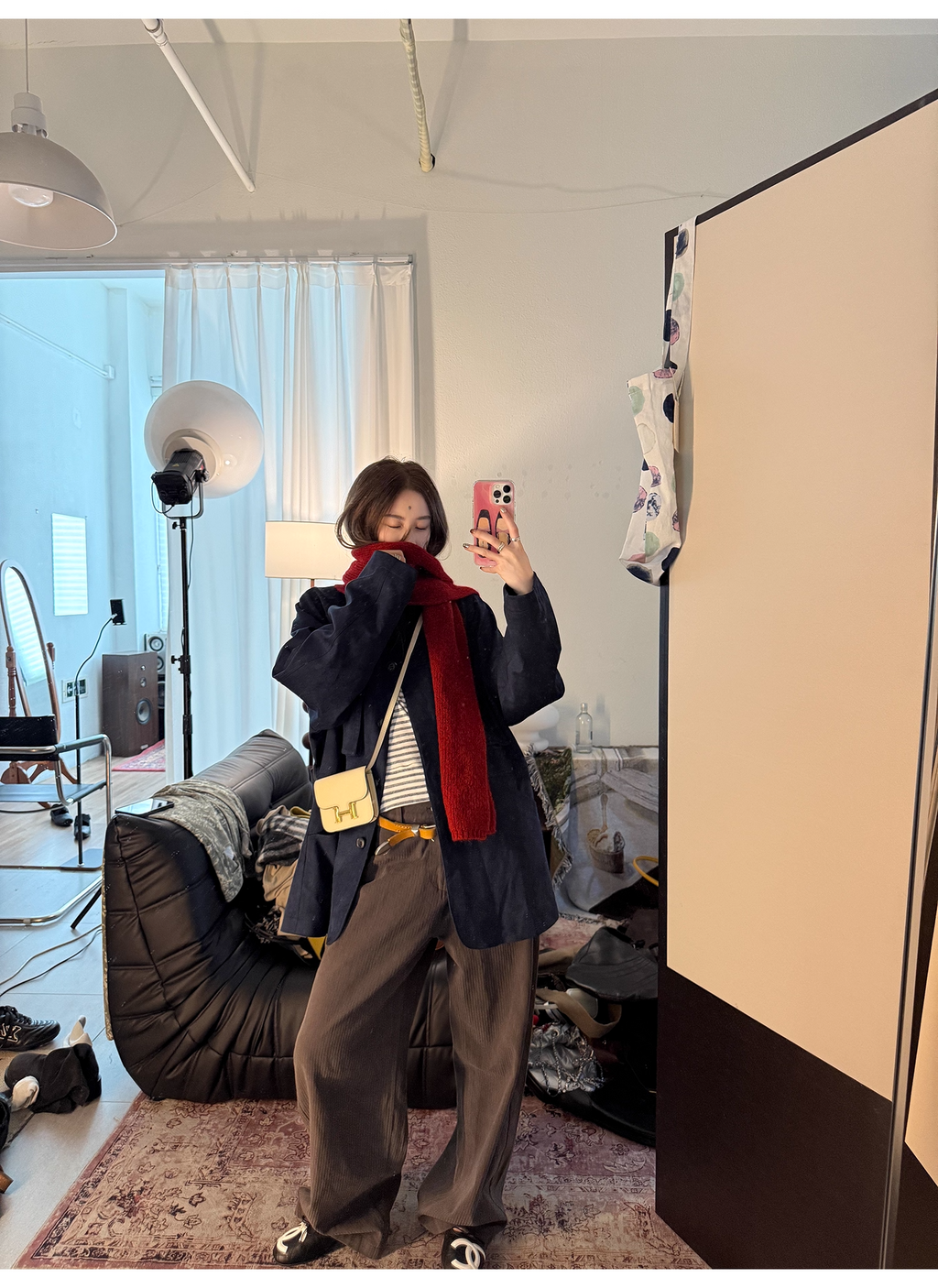 LelyMooch ダークグレーストライプパンツ  LEM244