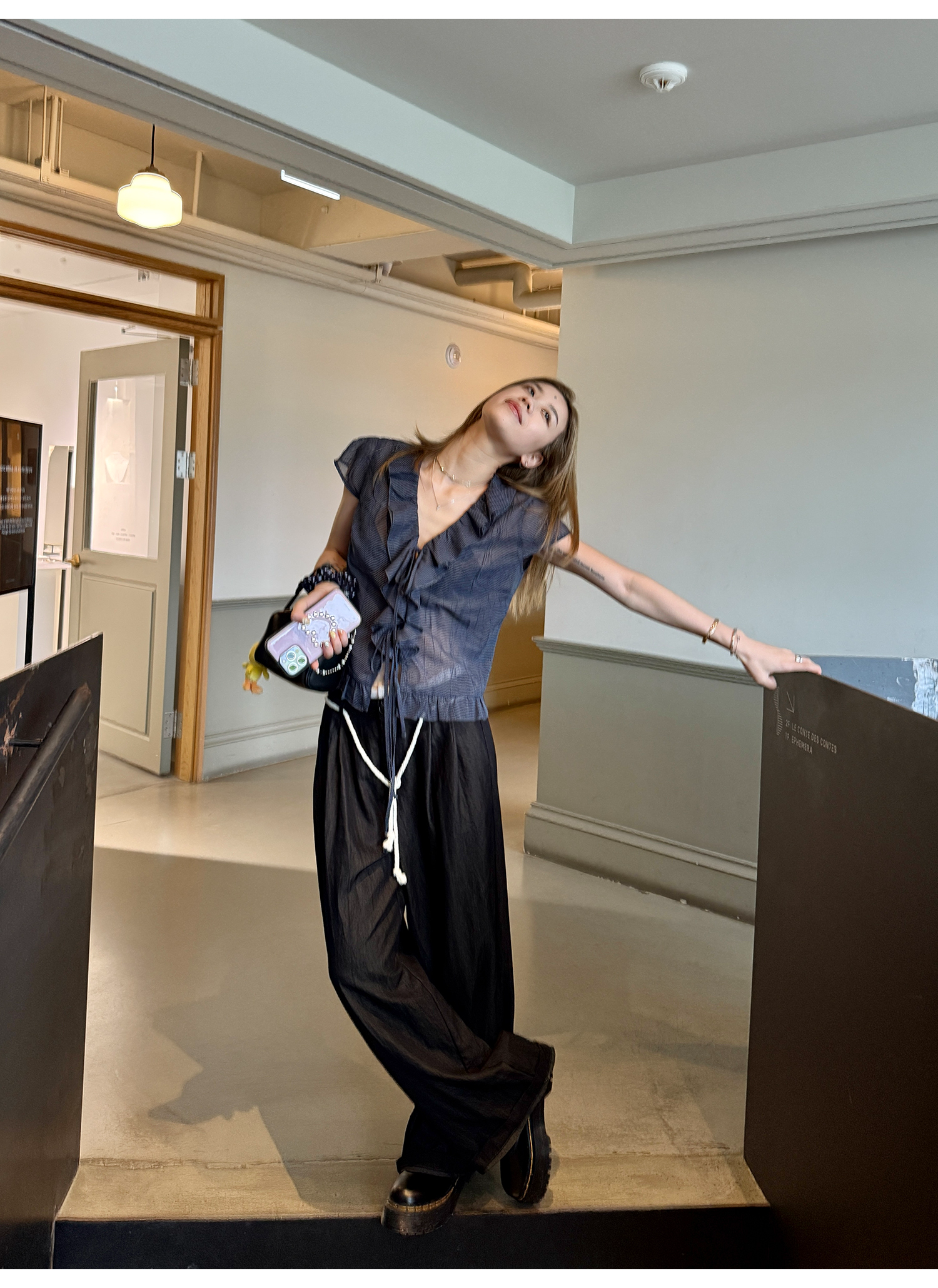 LelyMooch リボン付とろみパンツ　LEM167