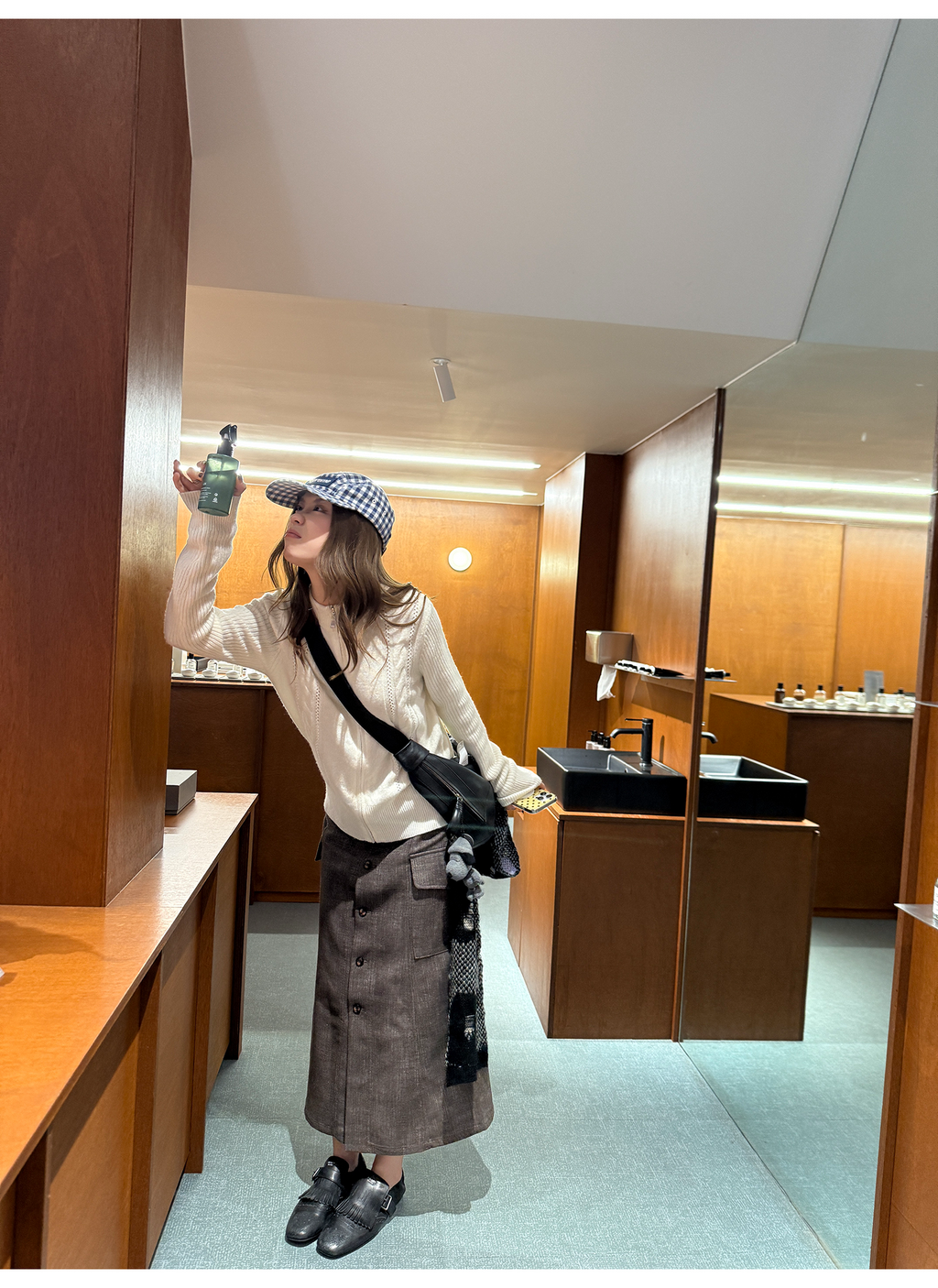 LelyMooch ウール100% ケーブルジップハイネックニット  LEM260