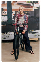Striped Half-Zip Long Sleeve LOM104