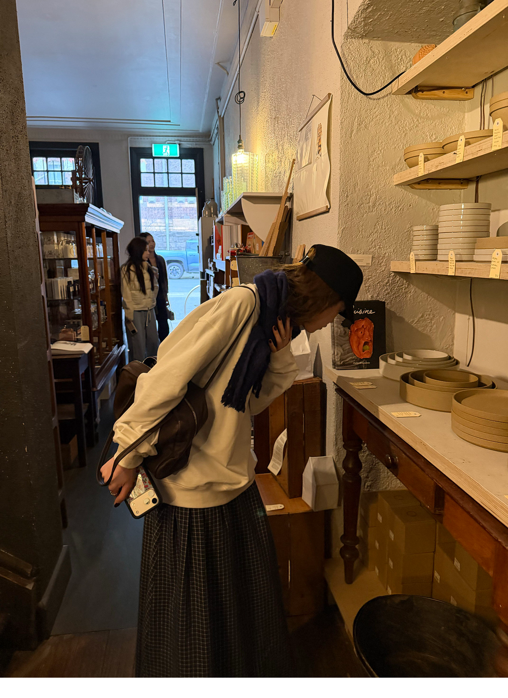 LelyMooch レトロ ロゴプリント ラウンドネック スウェット  LEM409