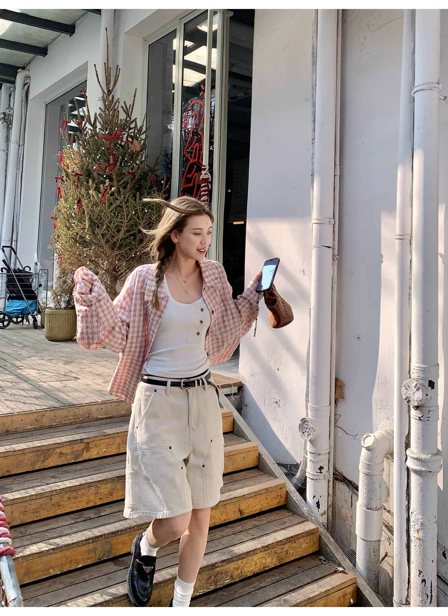 LelyMooch  夏万能デニム ハーフパンツ　マルチポケット  LEM118