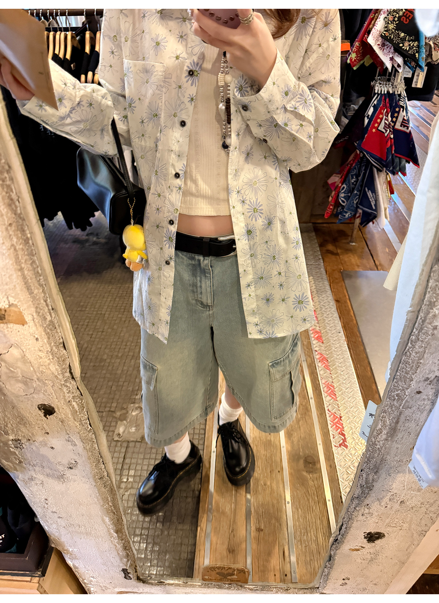 LelyMooch夏の透け感シャツ｜小花柄・UV対策  LEM187