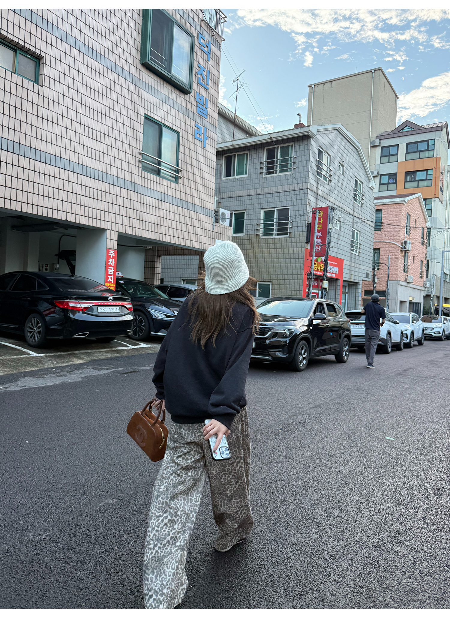 LelyMooch レオパード柄 ストレートワイドパンツ  LEM226