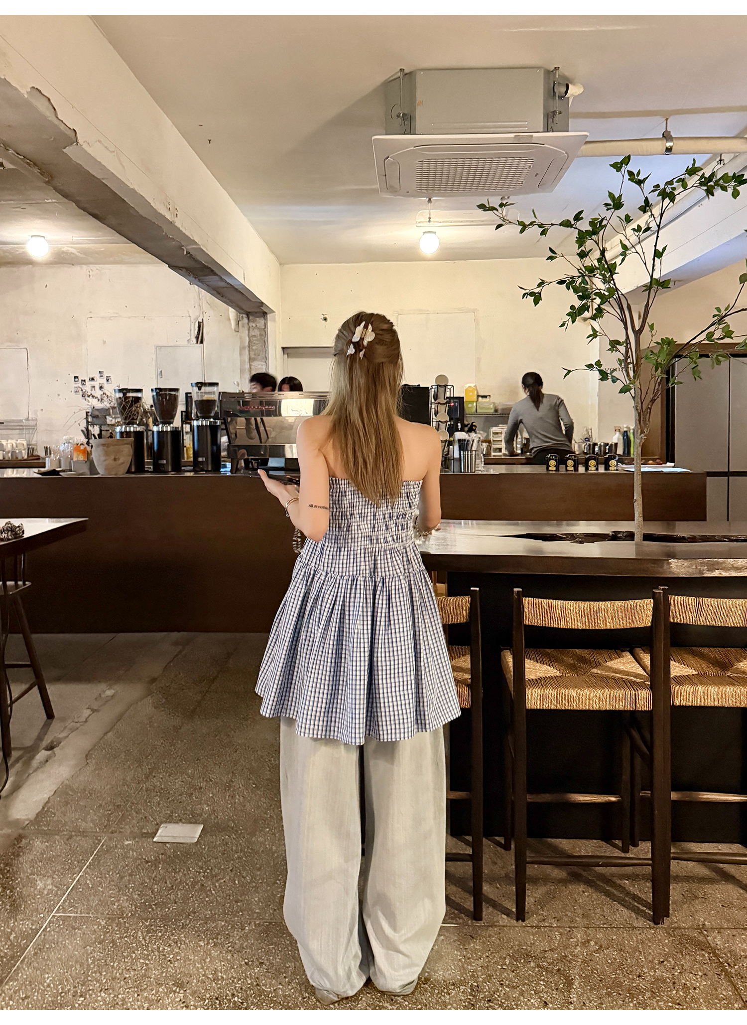 LelyMooch 2WAYギンガム スカート／チューブトップ  LEM176