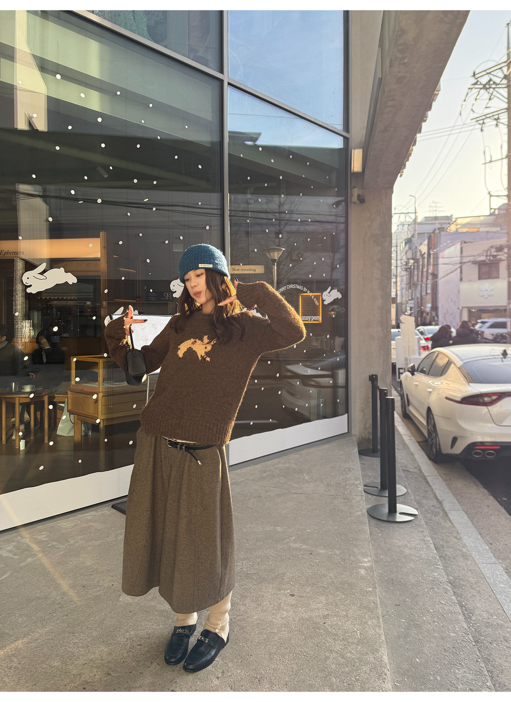 LelyMooch ブラウン系 ウール混 バルーンパンツ  LEM311