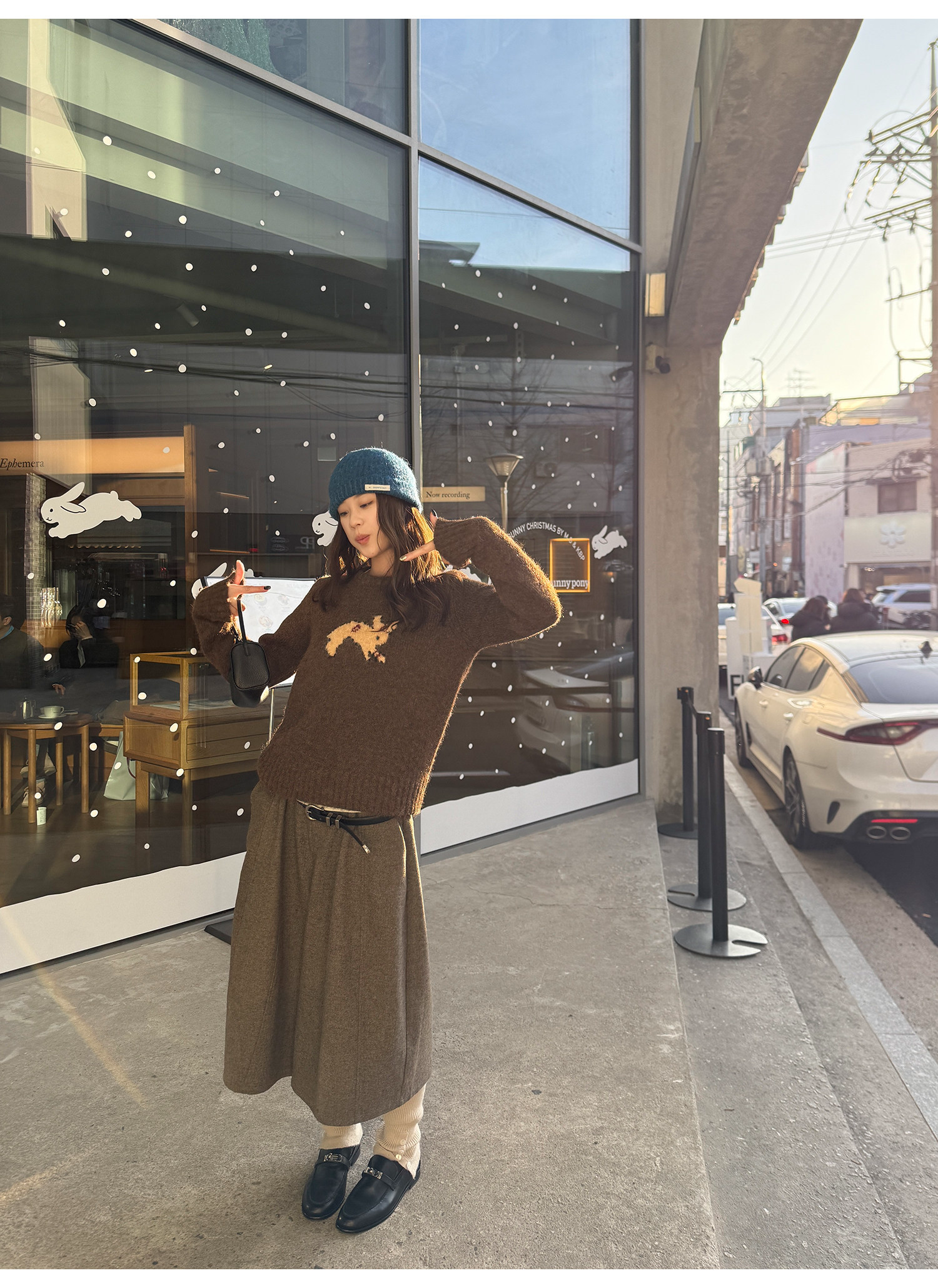 LelyMooch ブラウン系 ウール混 バルーンパンツ  LEM311