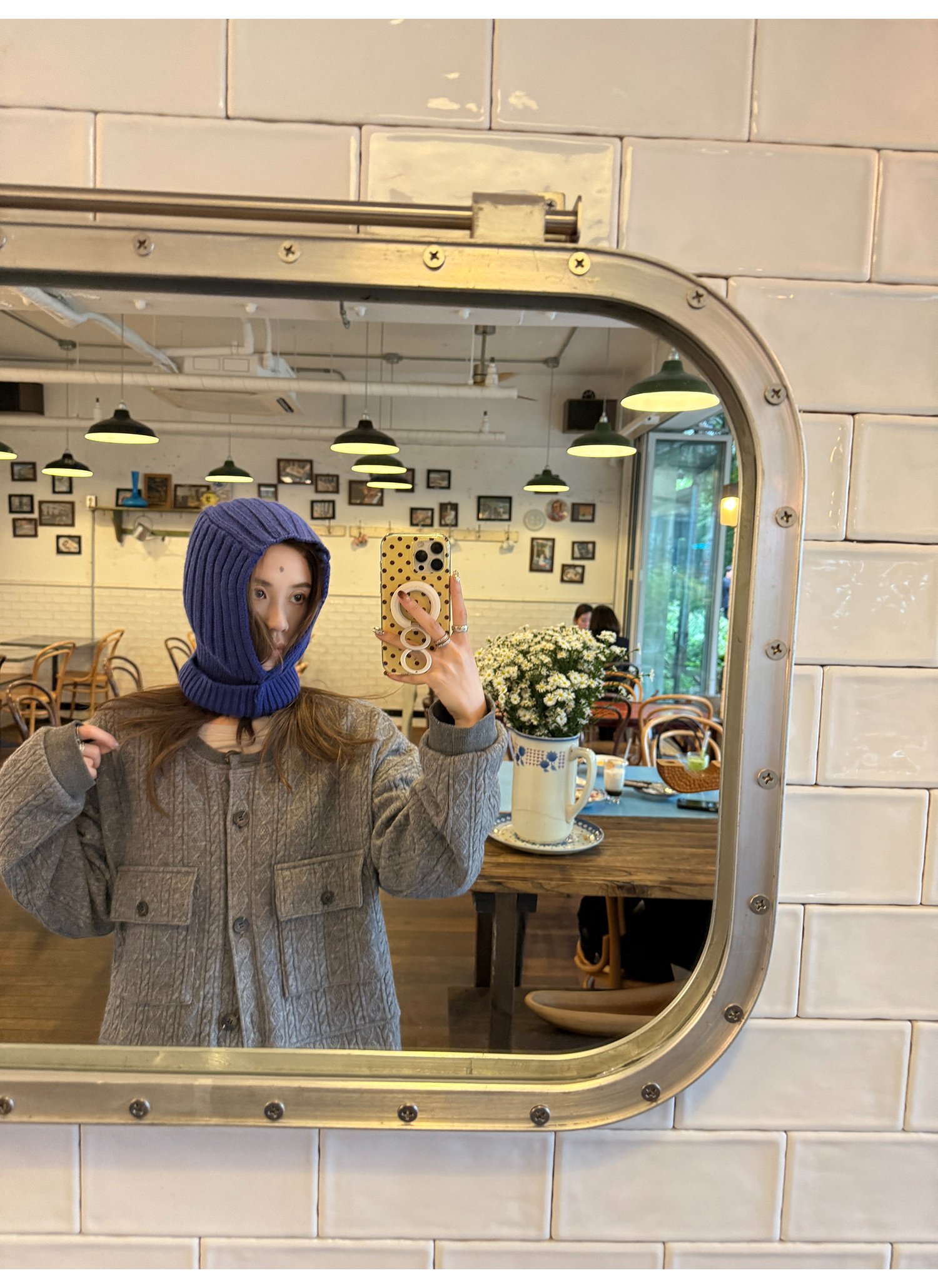 LelyMooch ヴィンテージ絞り編みニットジャケット　LEM263