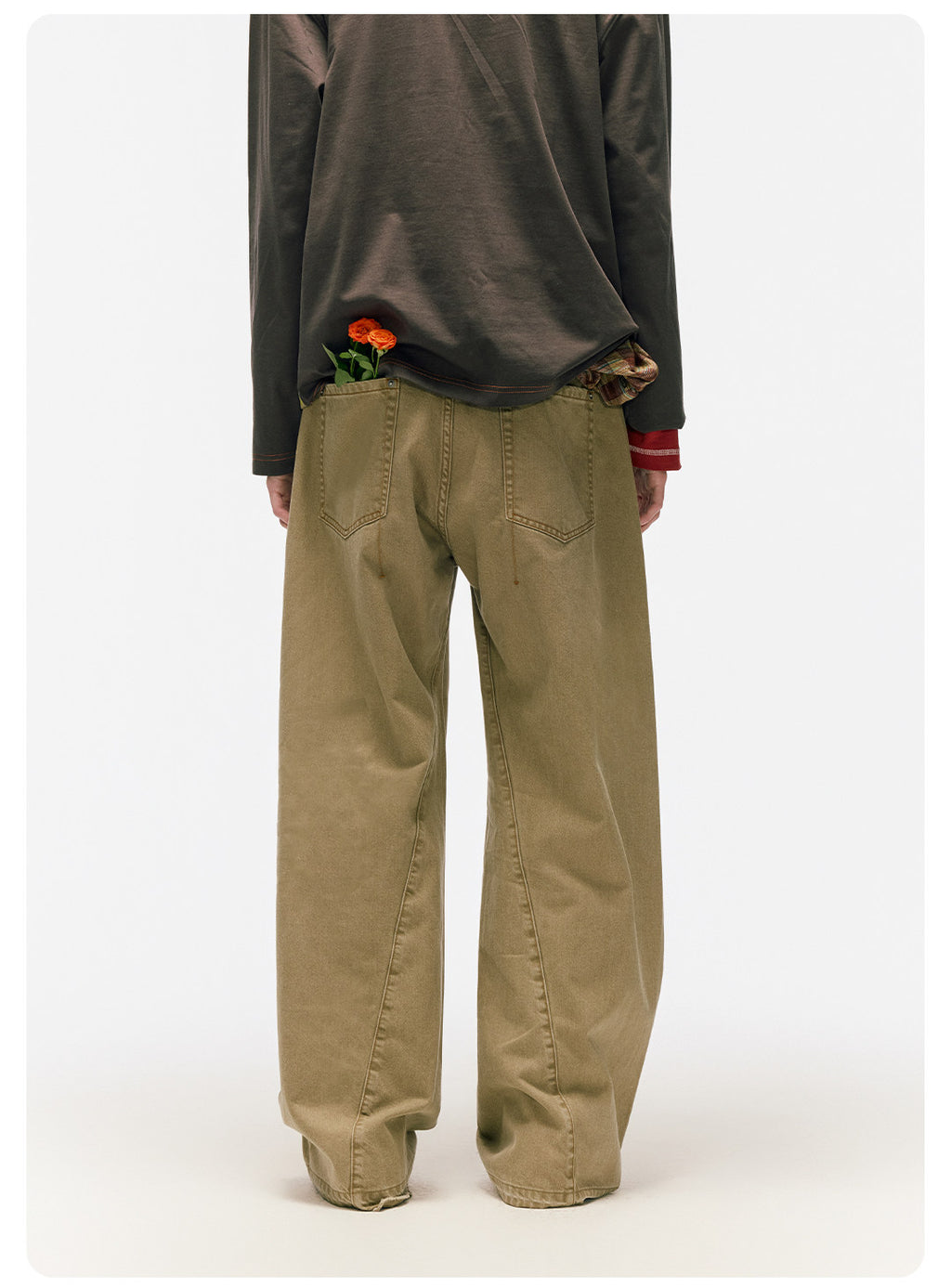 ムラ感デニム 断ち切り仕様 紐プレゼント イージーワイドパンツ LOM041