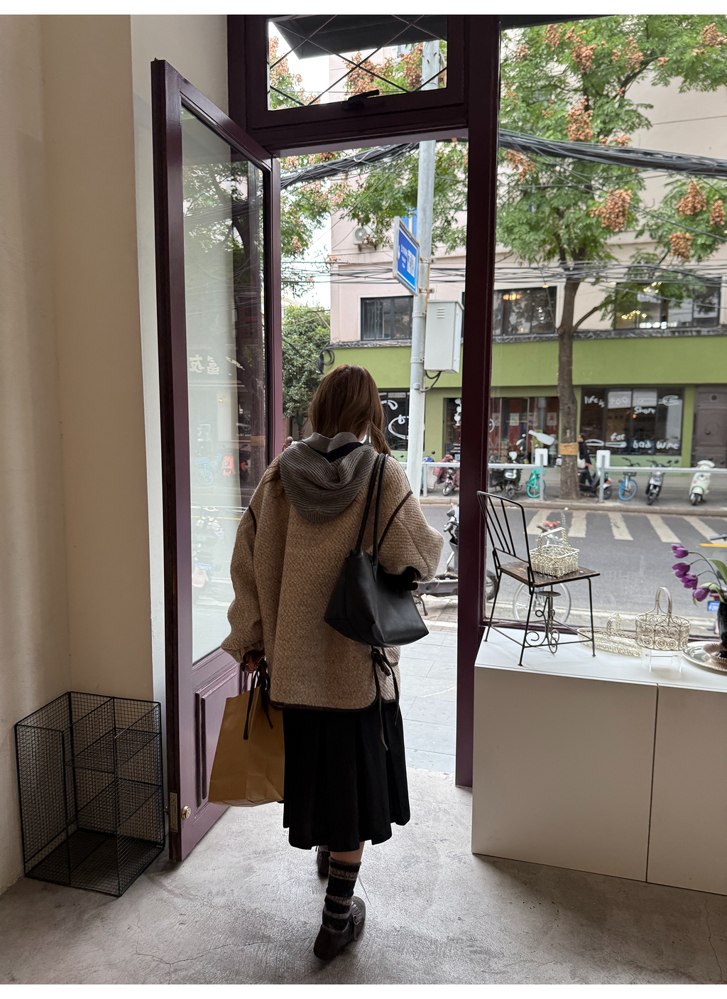 LelyMooch 配色パイピング ループウールジャケット　LEM278