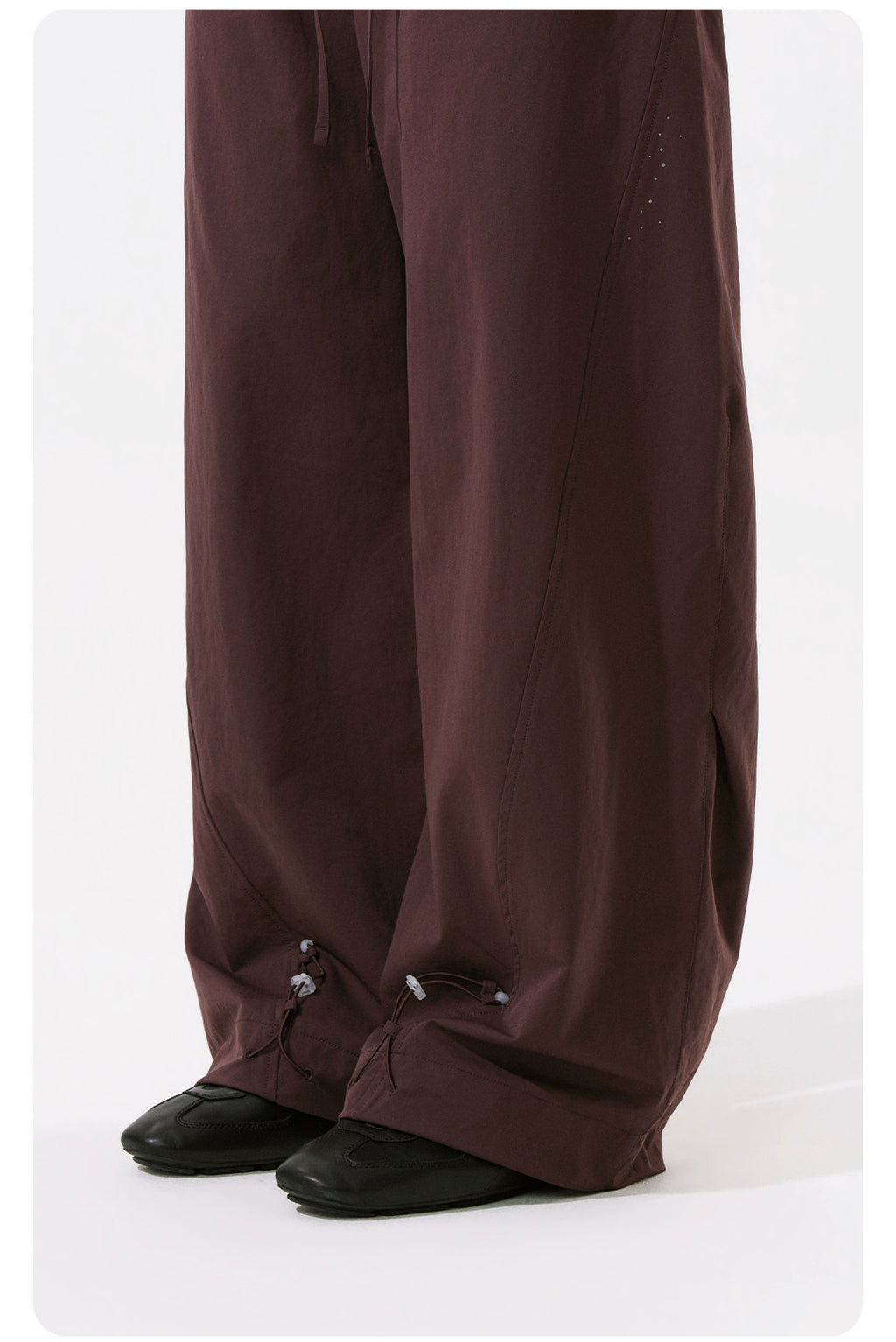 接触冷感 カーブワイドパンツ 軽量 ドローコード付き  LOM079