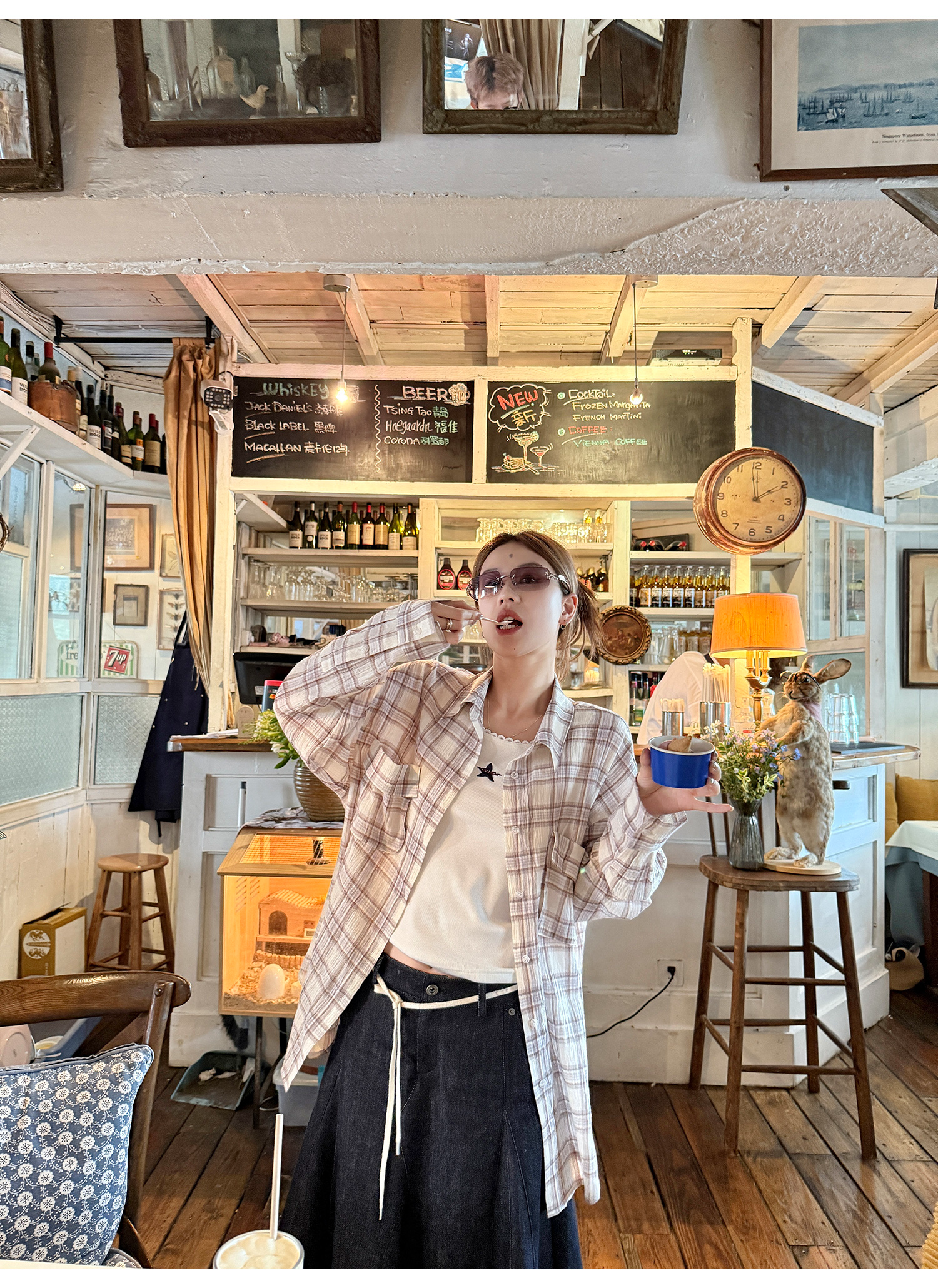 LelyMooch シアーチェックシャツ｜長袖  LEM197