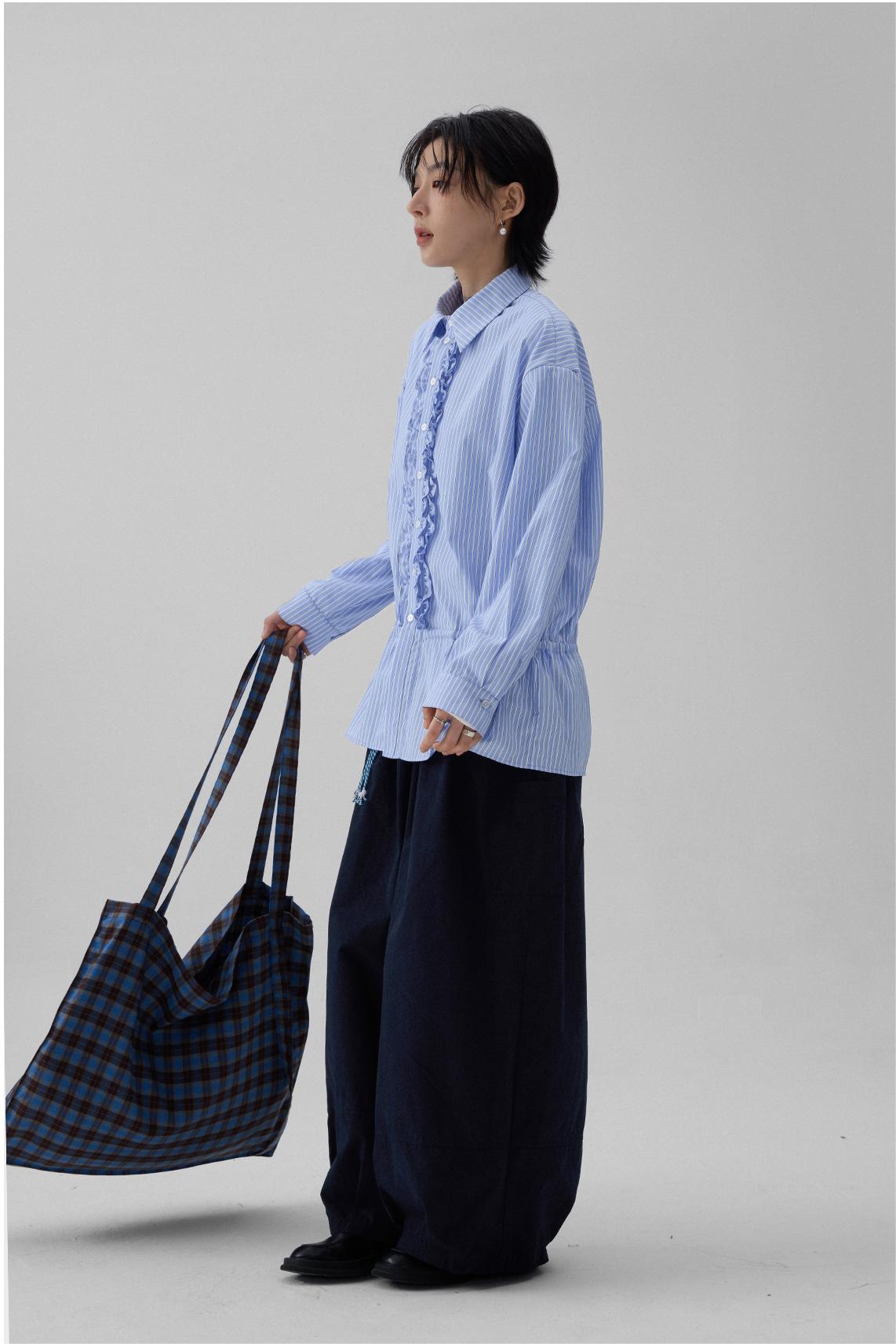 LoomL  ブルーストライプシャツ  LOM011