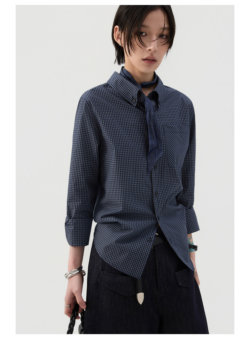 細格子 レギュラーシャツ  LOM044