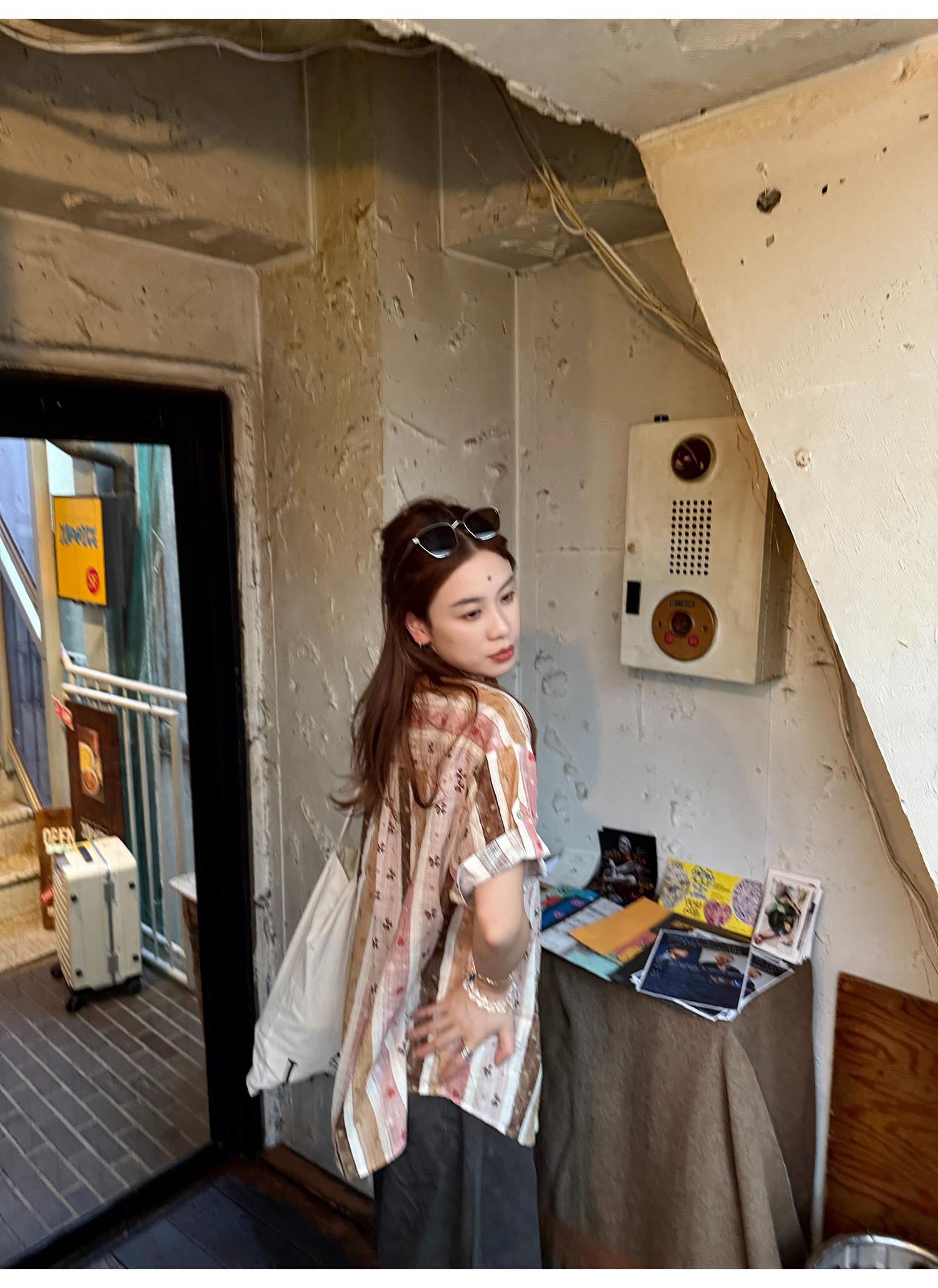 LelyMooch ハート×クローバー柄シャツ  LEM185