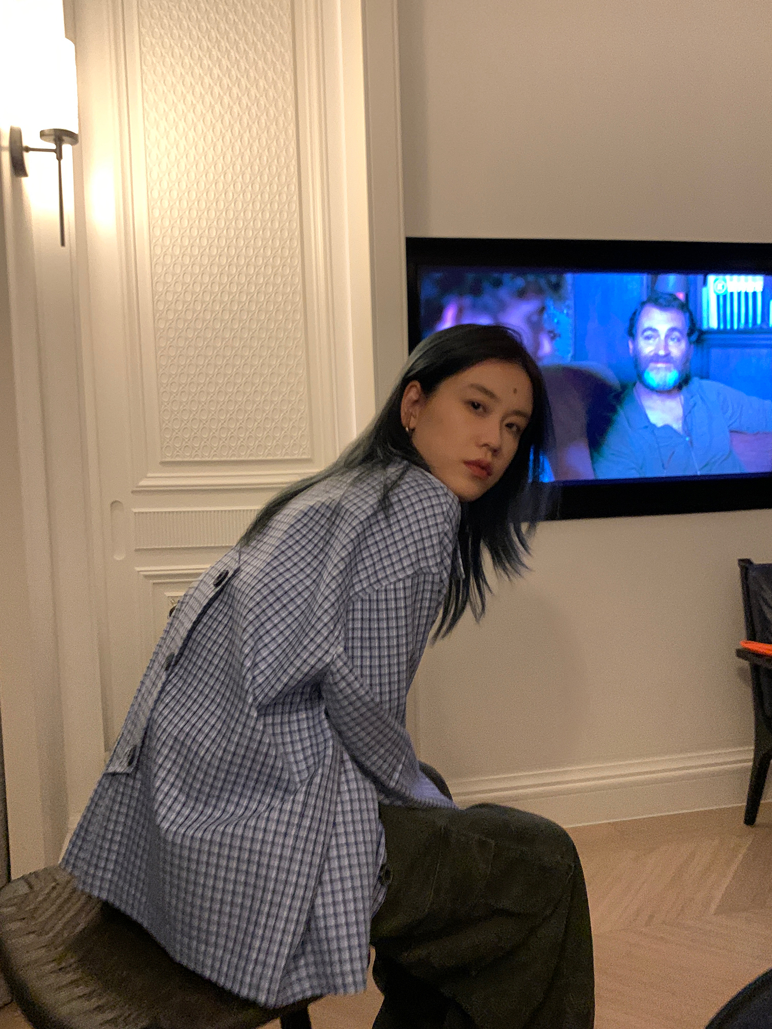 LelyMooch Blue Check Shirt Jacket LEM072