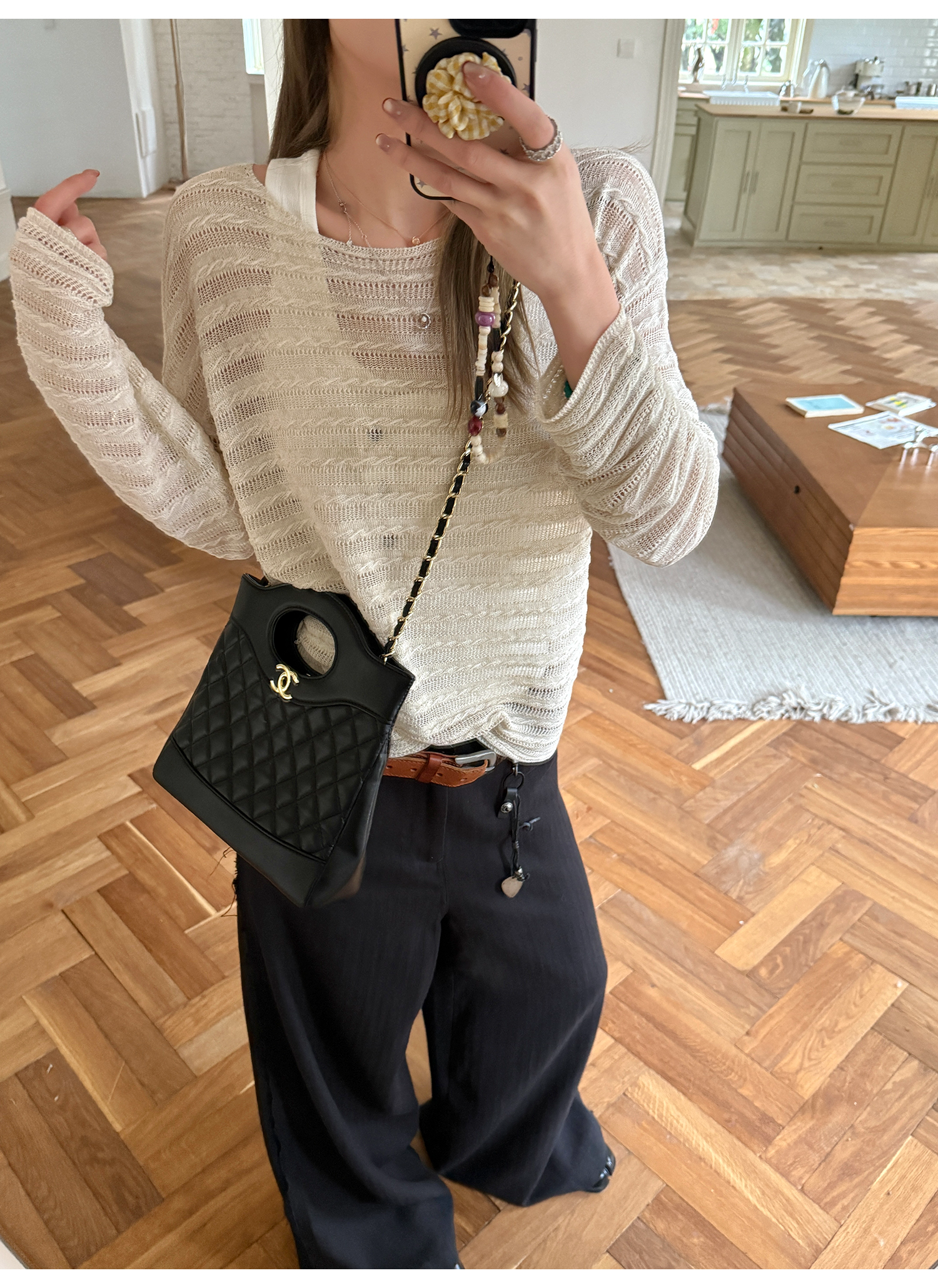 LelyMooch  薄手ニット 透かし感 レーヨン×リネン LEM127