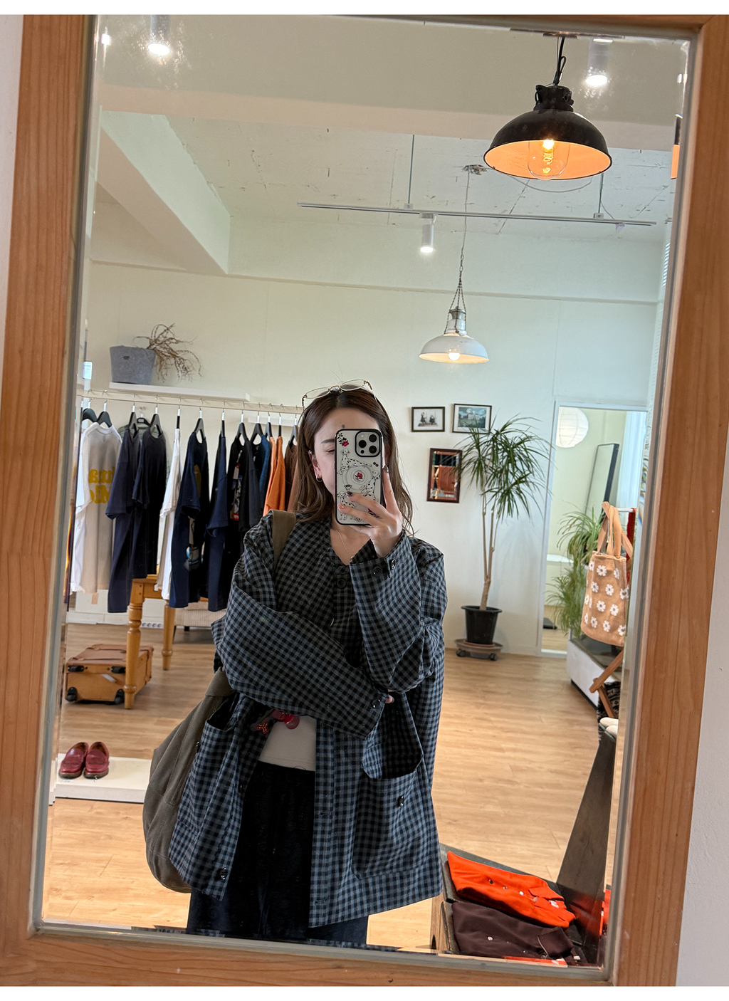 LelyMooch ブラックグレーチェックジャケット  LEM248