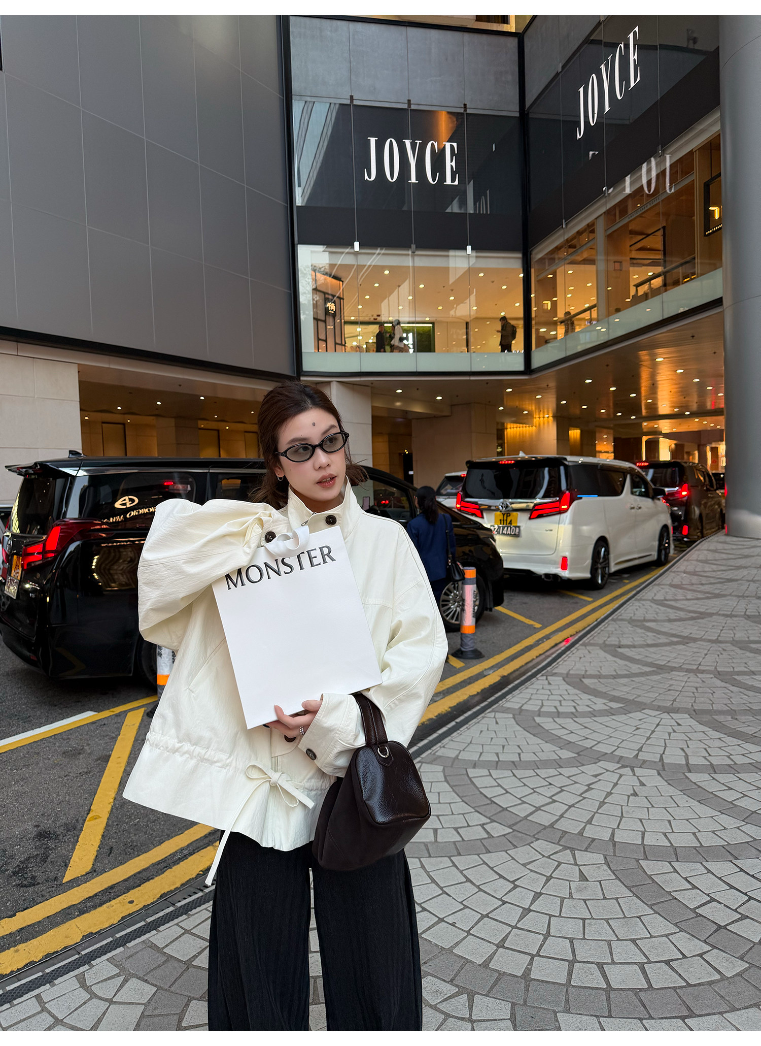 LelyMooch 立ち襟 ドロスト ミドル丈コート  LEM317