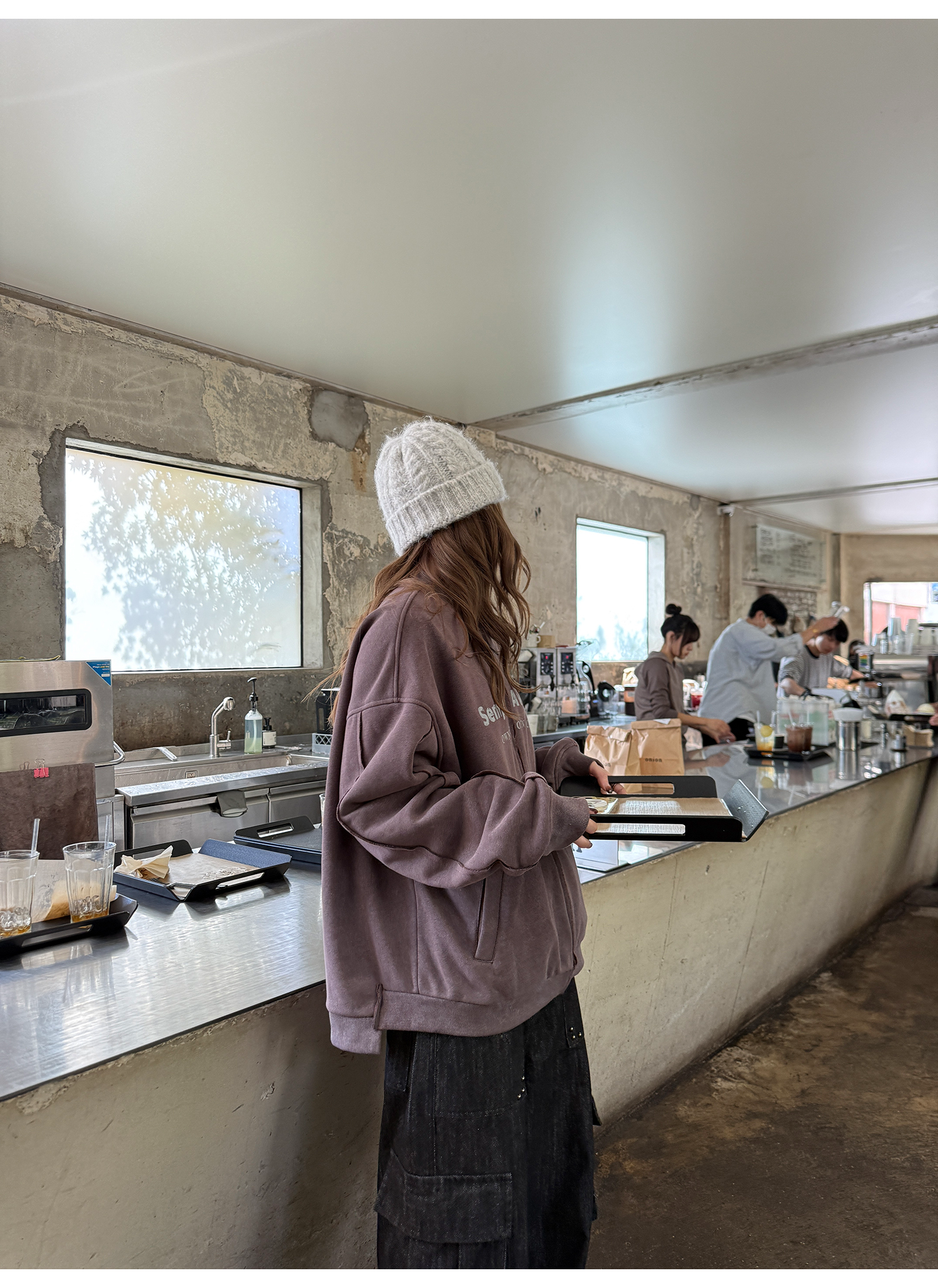 LelyMooch ジップスウェット アメリカンヴィンテージ風  LEM264