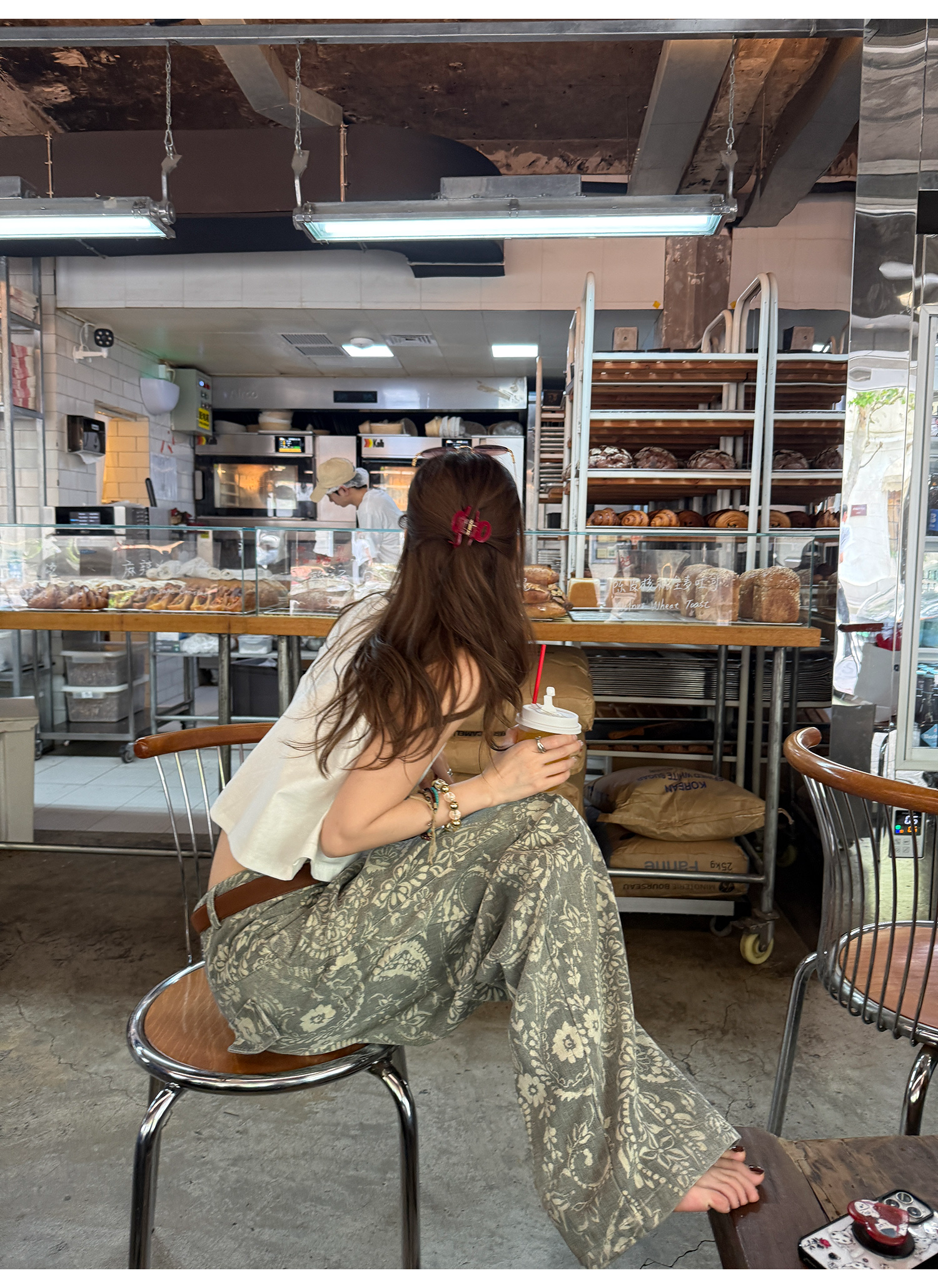 LelyMooch ペイズリー柄 ワイドパンツ  LEM221