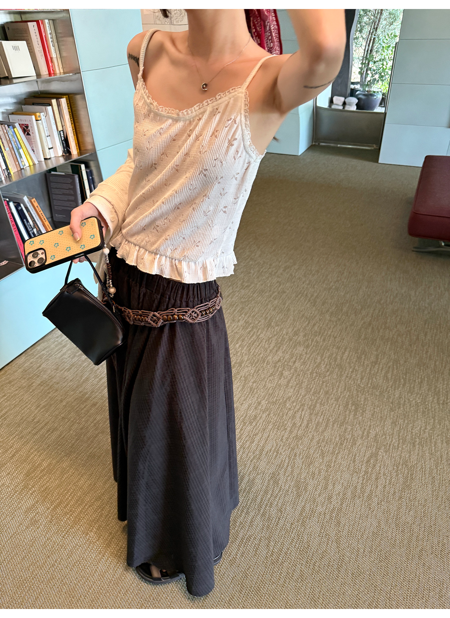 LelyMooch ニットカーデ＆レースキャミセット  LEM209