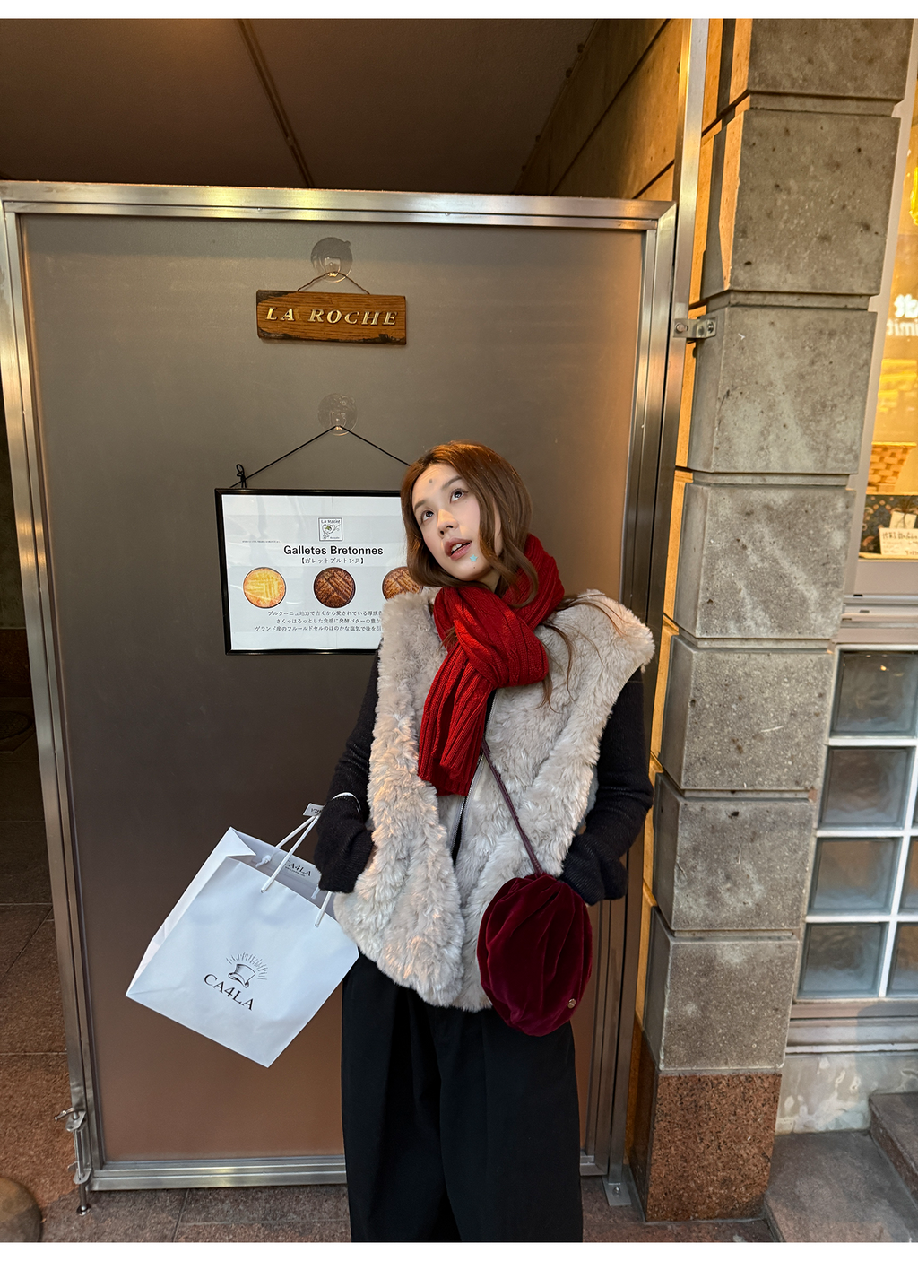 LelyMooch エコファー×ボア リバーシブルショートジレ  LEM279