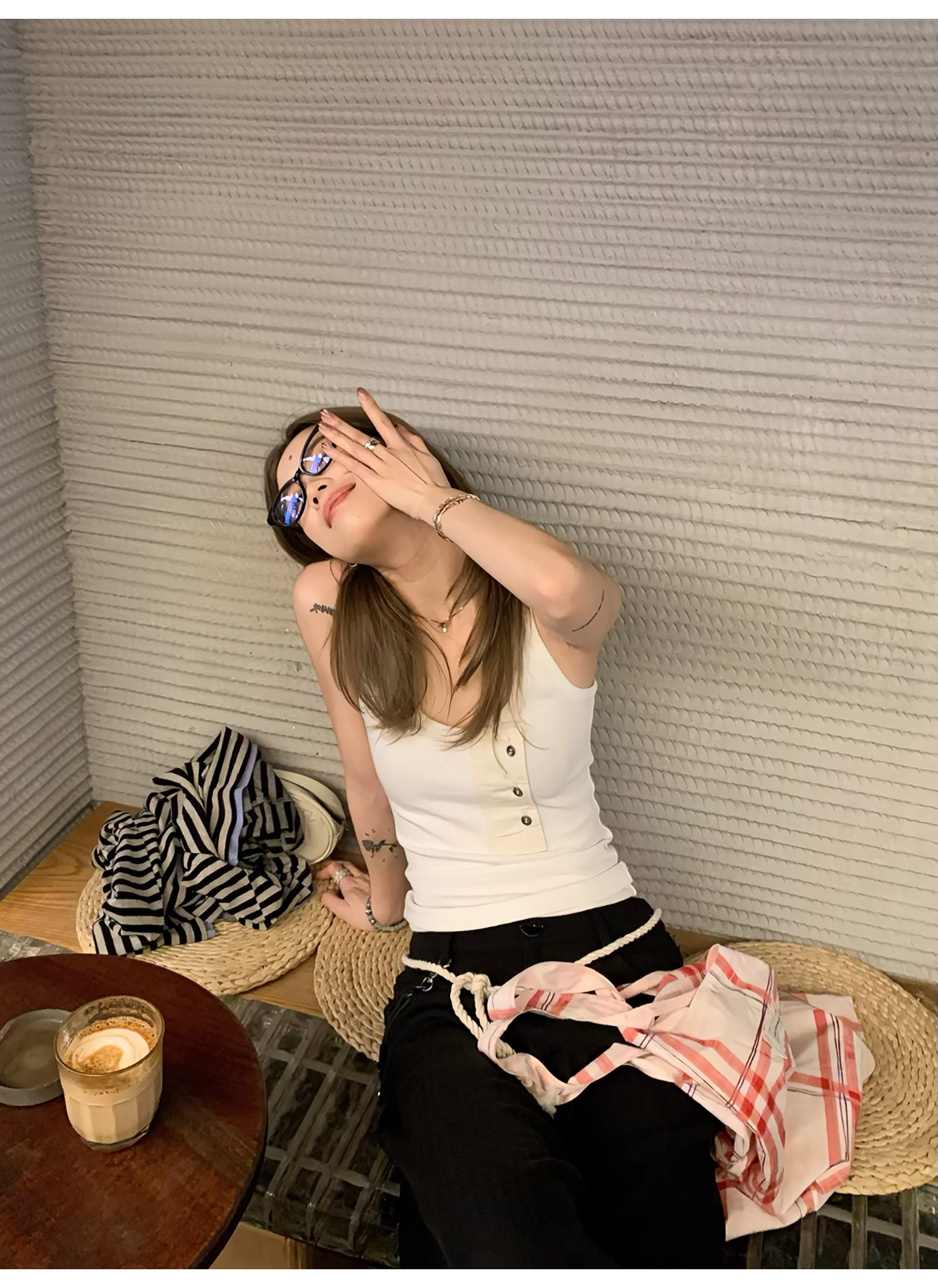 LelyMooch 春夏万能単品　Uネック タンクトップ  LEM122