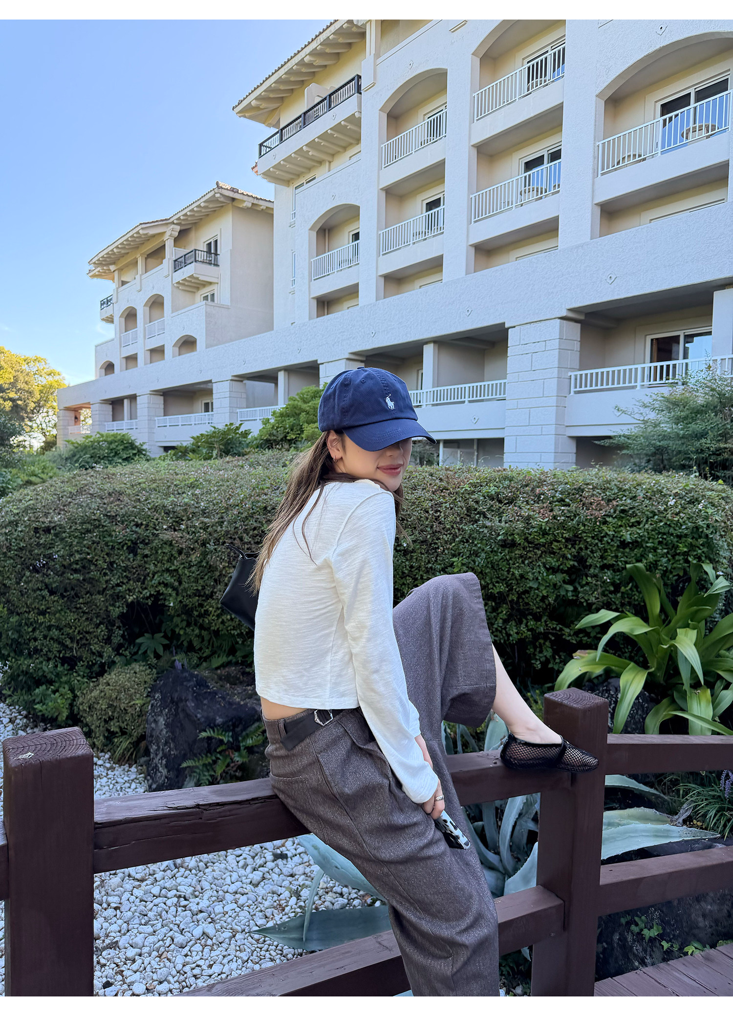 LelyMooch 配色ウエスト アジャスター付きタックキュロットパンツ  LEM396