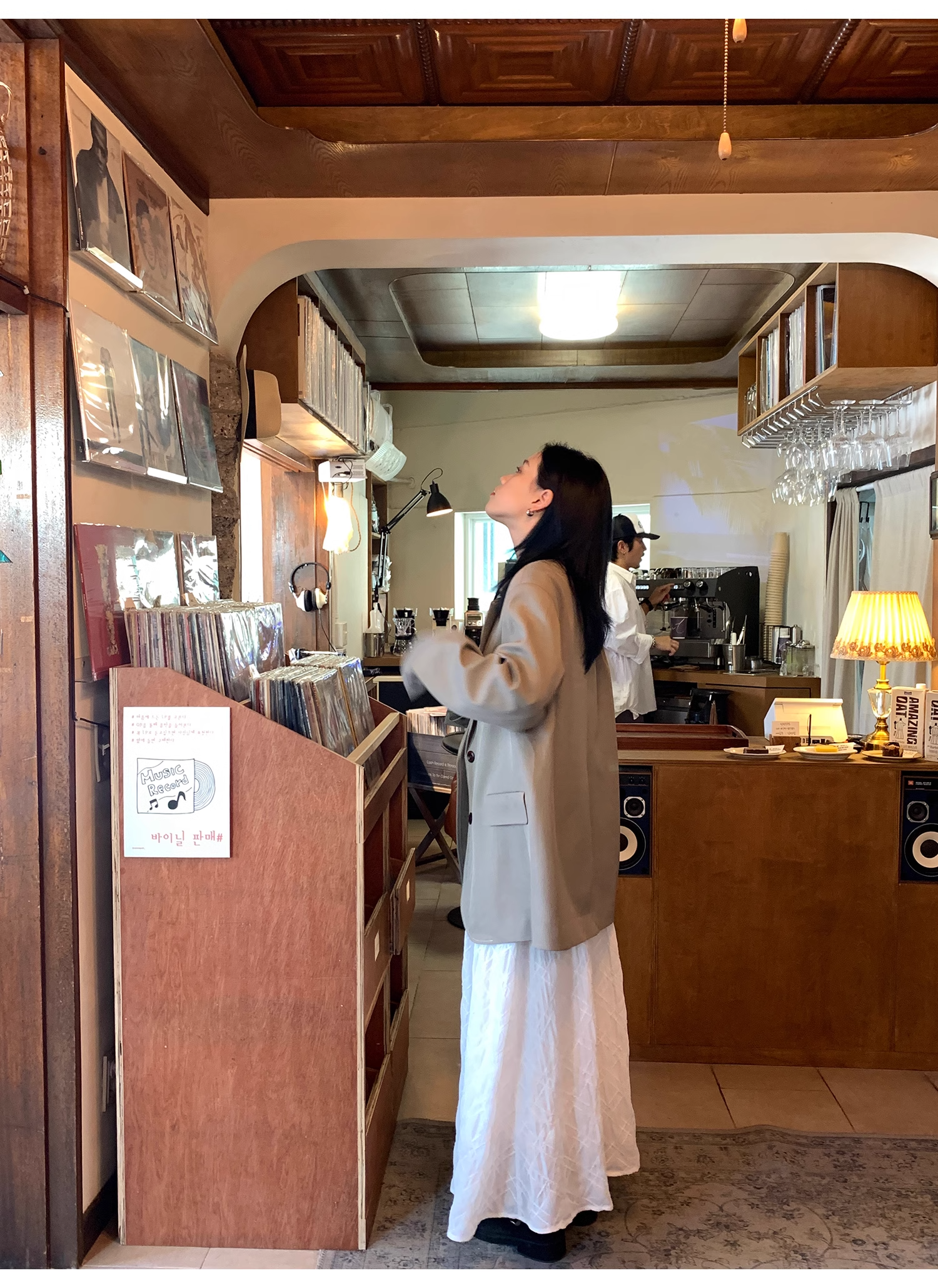 LelyMooch   立体格子柄 ホワイトスカート  LEM040