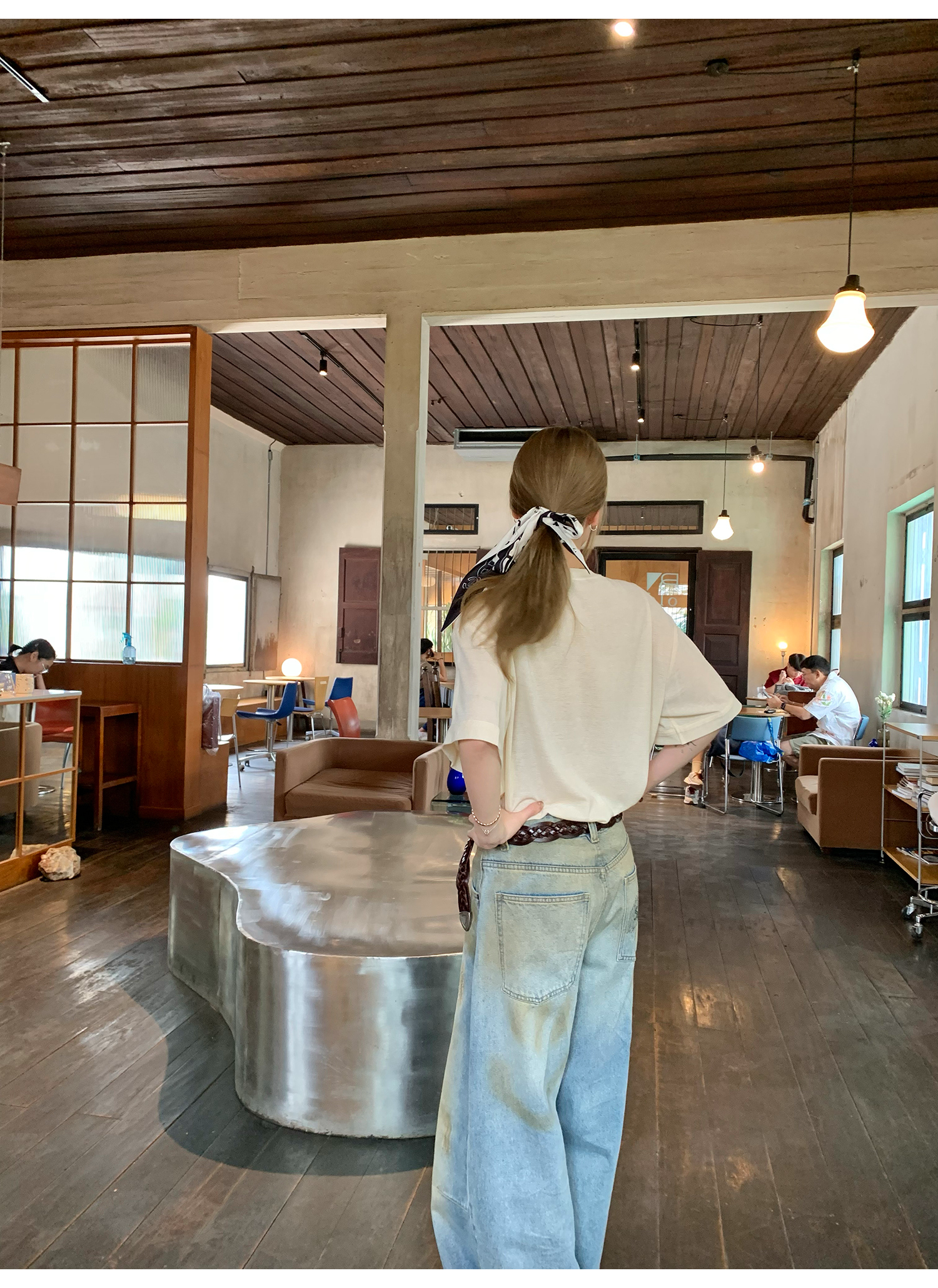 LelyMooch プリント ゆったりシルエット半袖Tシャツ  LEM142