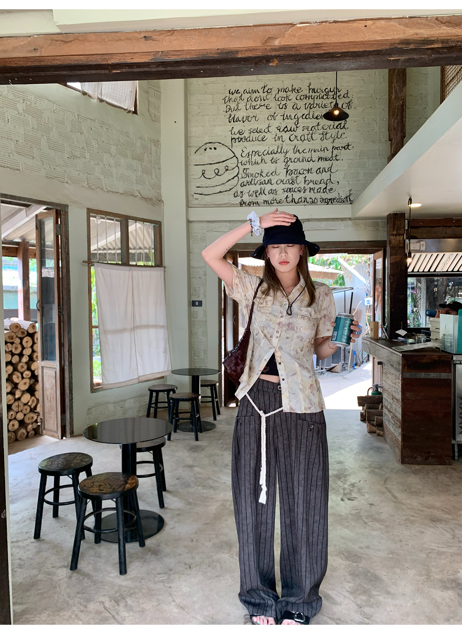 LelyMooch old money style｜ストライプスラックス  LEM140