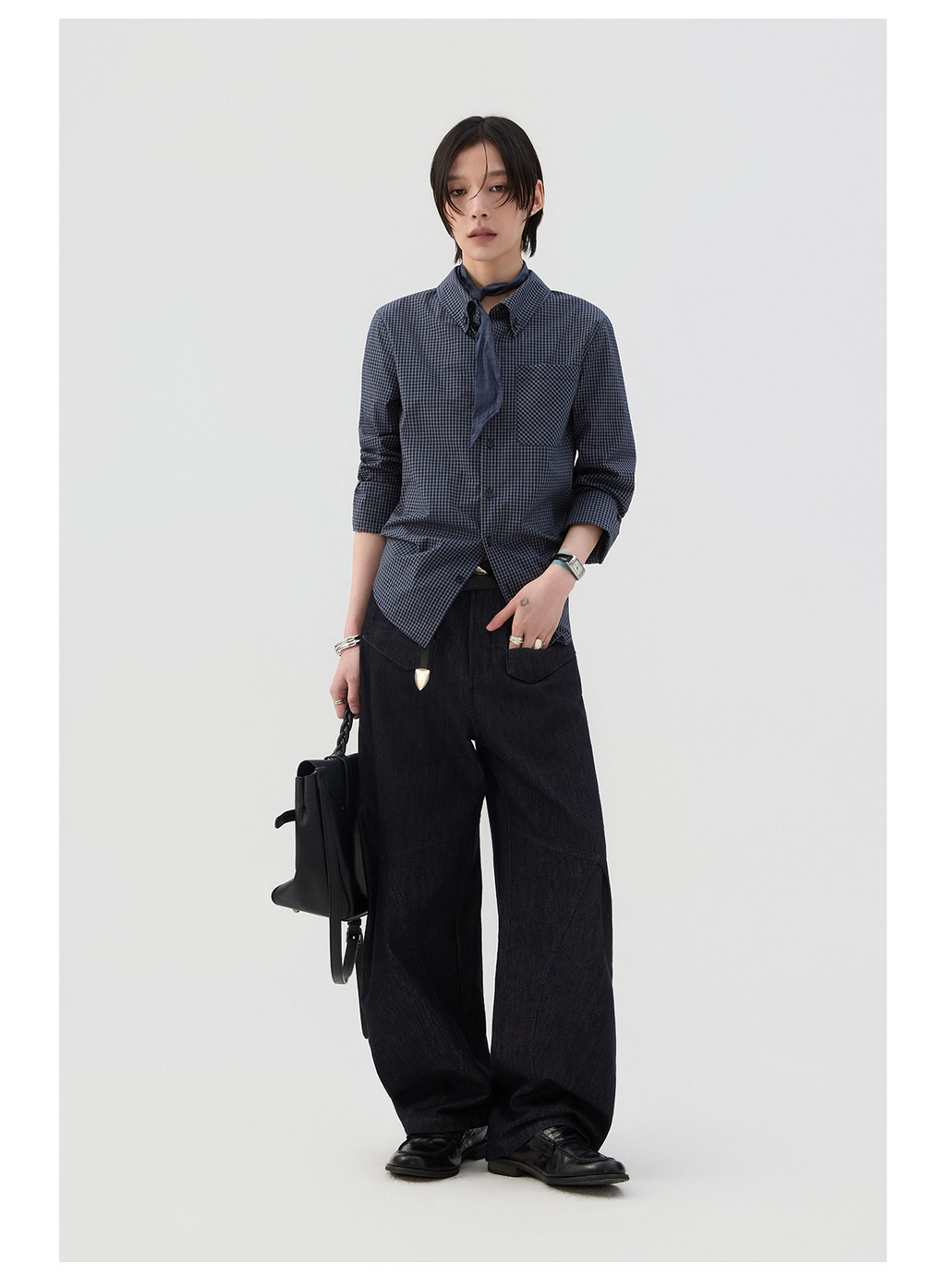 細格子 レギュラーシャツ  LOM044